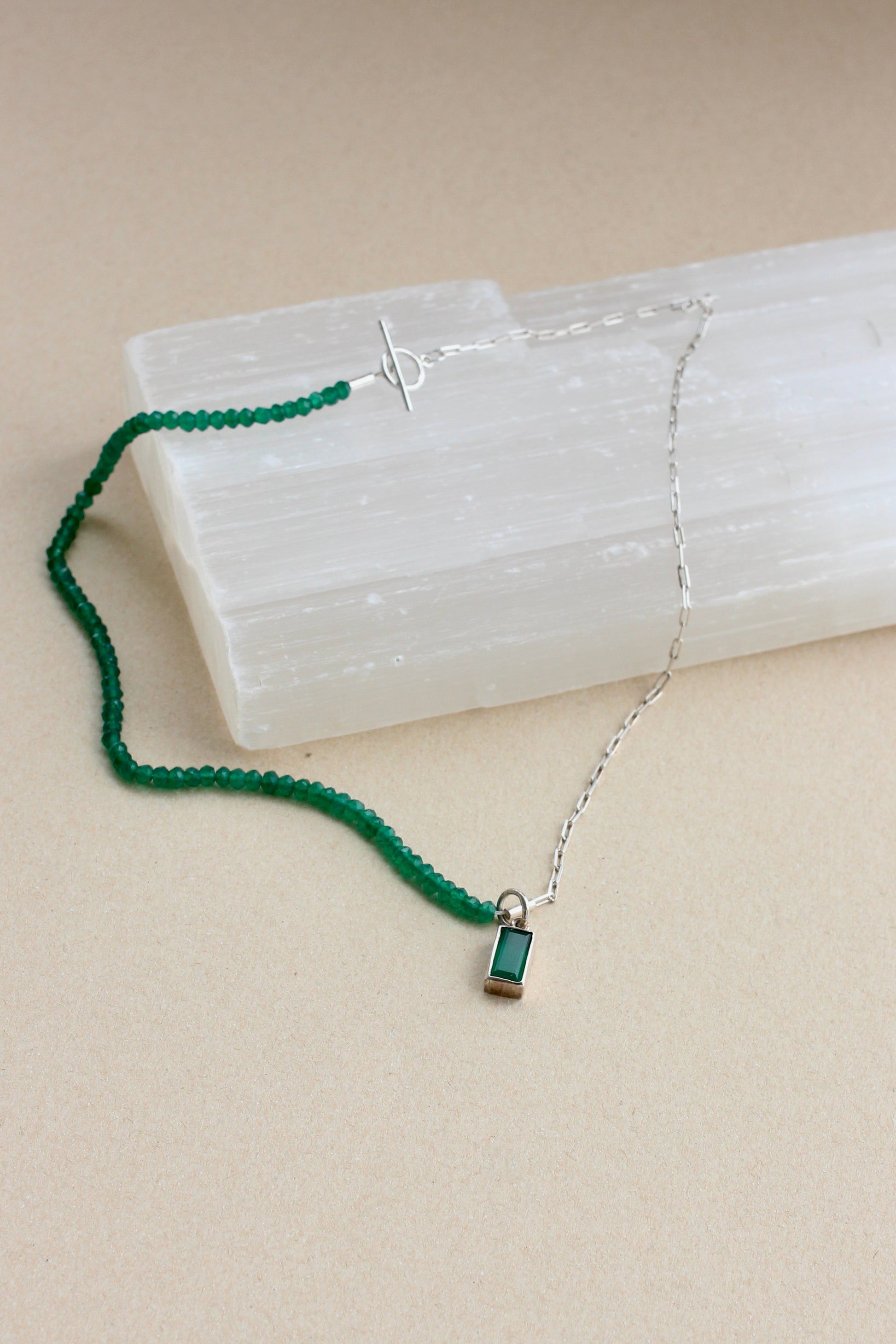 Colar Duo Onix Verde | Linha Prata