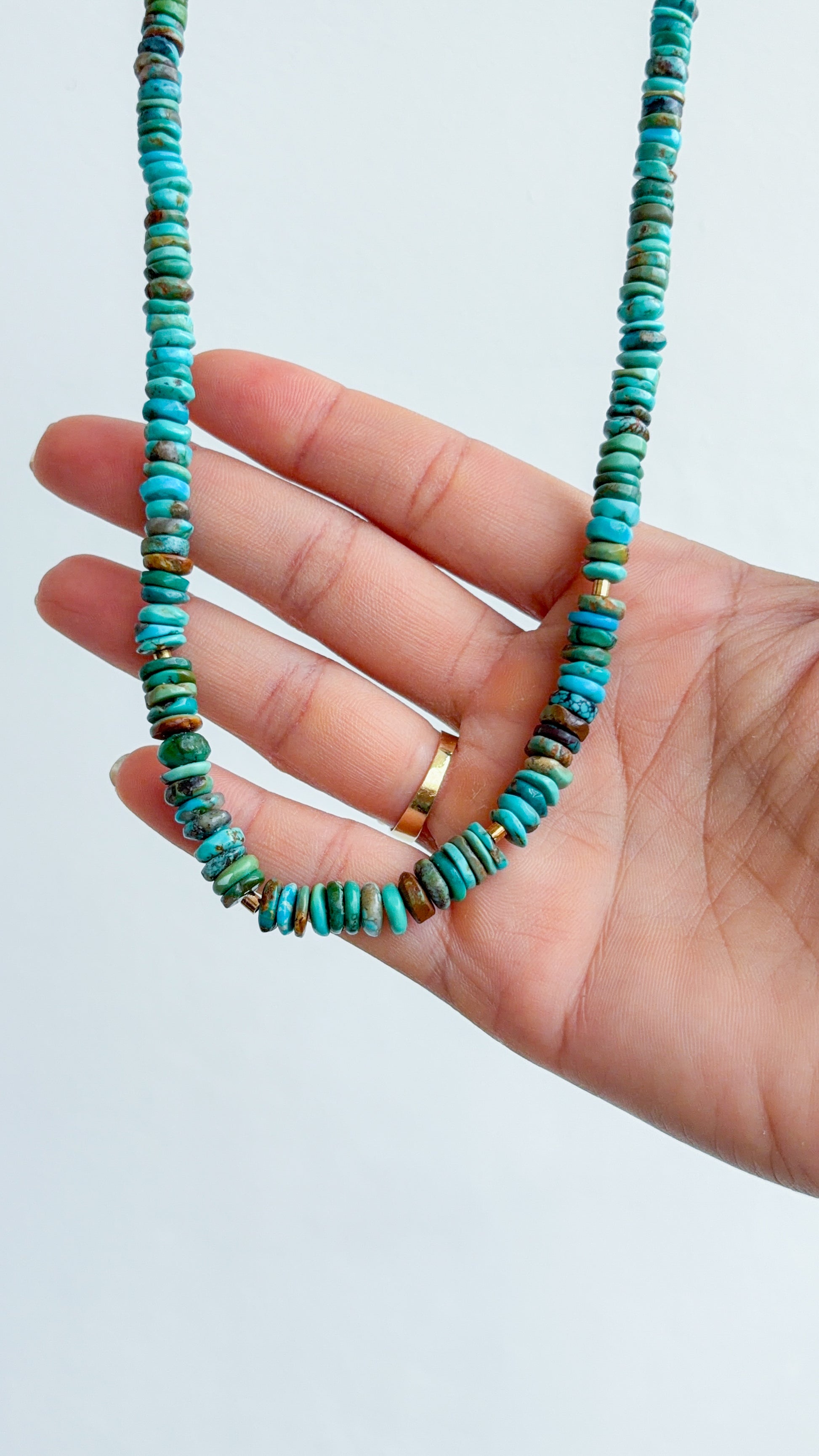 Colar Turquesa do Arizona| Linha Ouro 18k