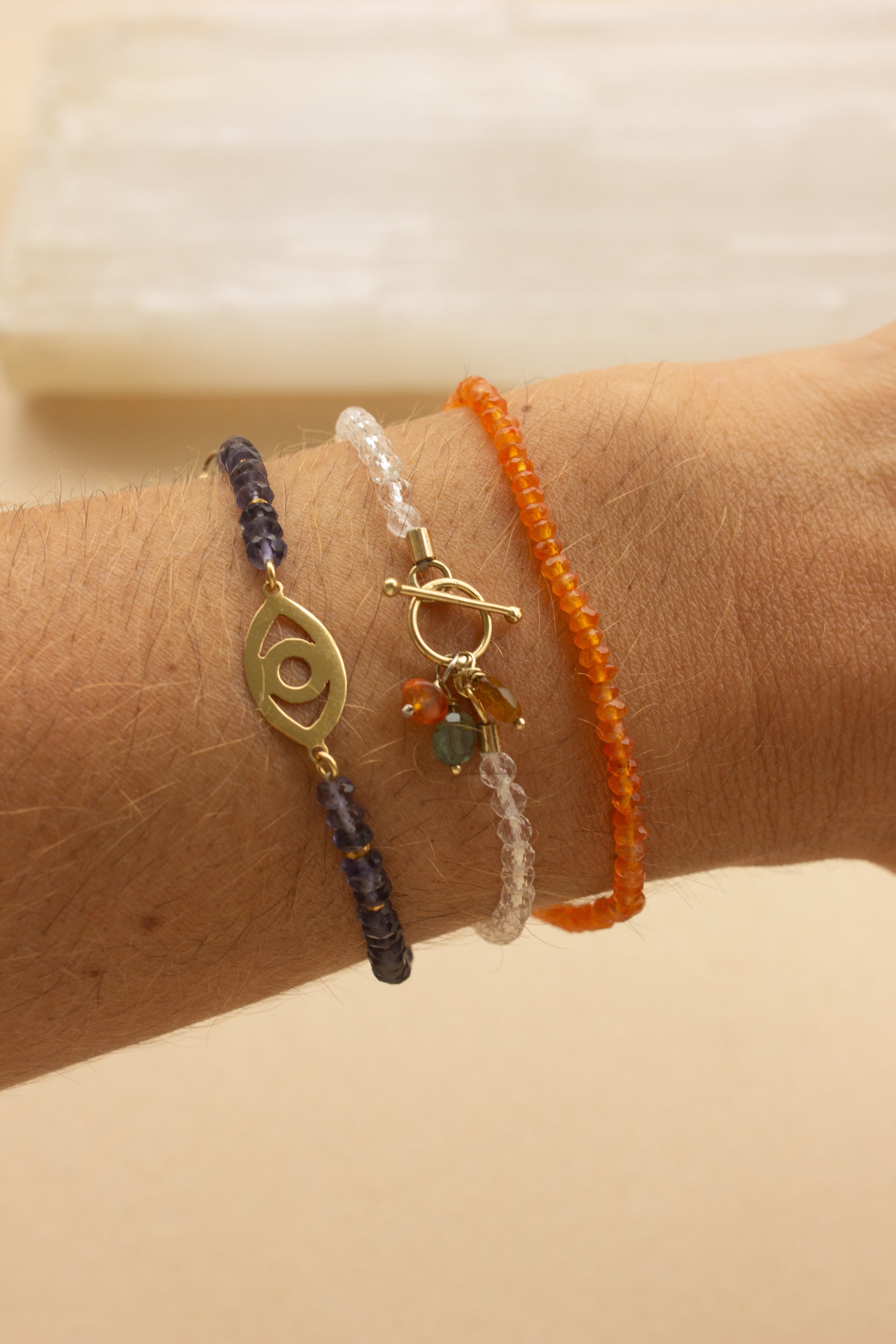 Pulseira Olho Grego | Iolita | Ouro 18k