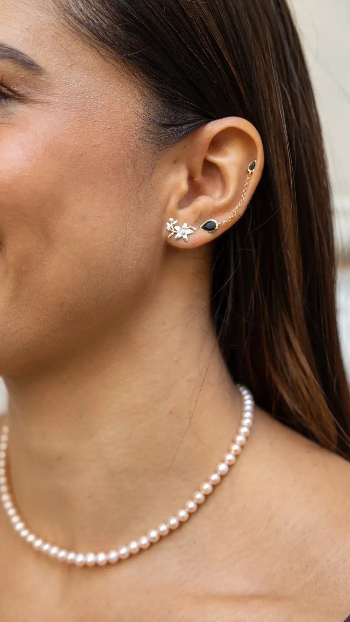 Colar Amélia Pérolas Rose | Linha Prata