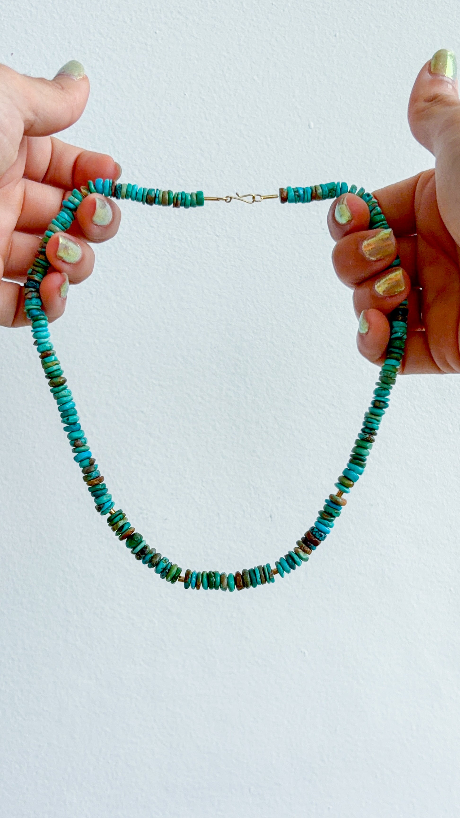 Colar Turquesa do Arizona| Linha Ouro 18k