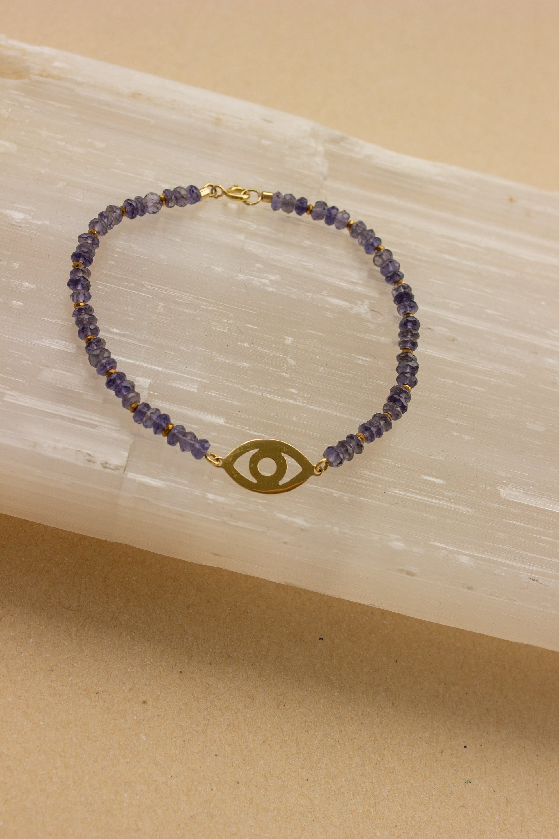 Pulseira Olho Grego | Iolita | Ouro 18k