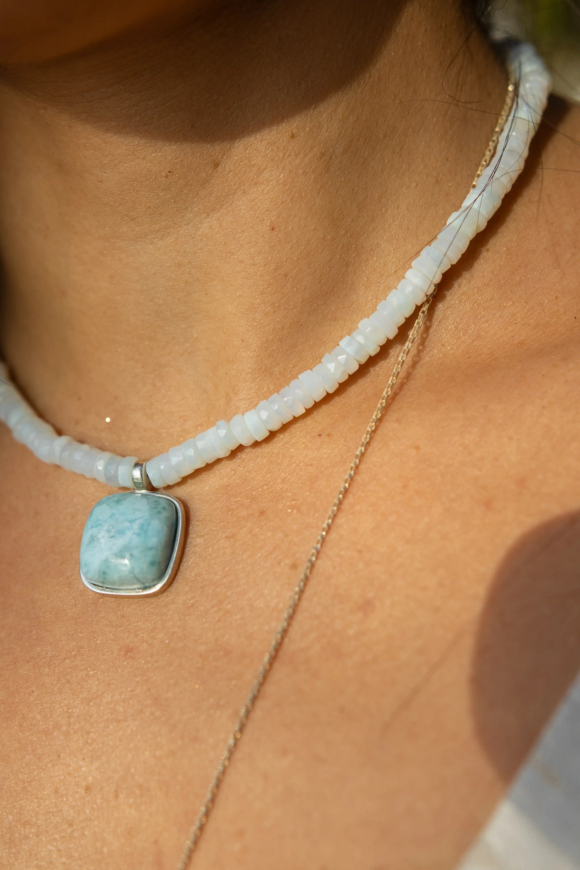 Colar Deusa do Mar| Larimar | Opala verde
