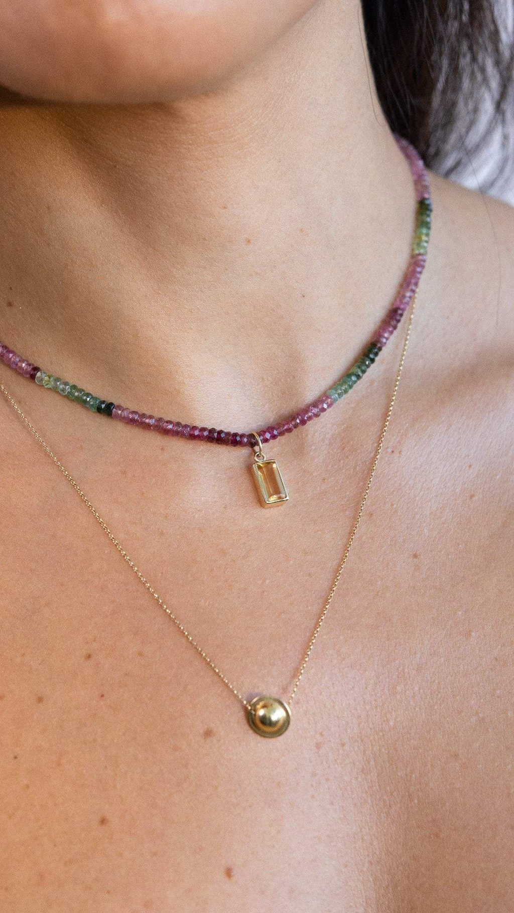Colar Clarice | Turmalinas Melancia | ouro 18k