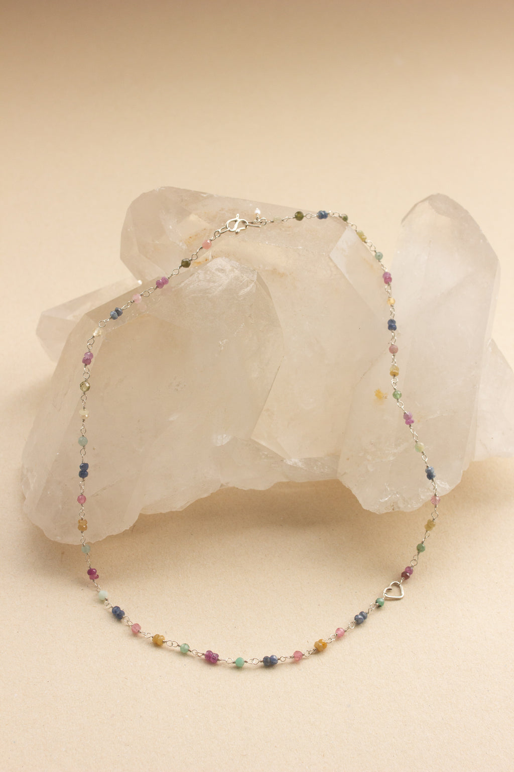 Colar Lilla | Safiras Colorida | Prata 950