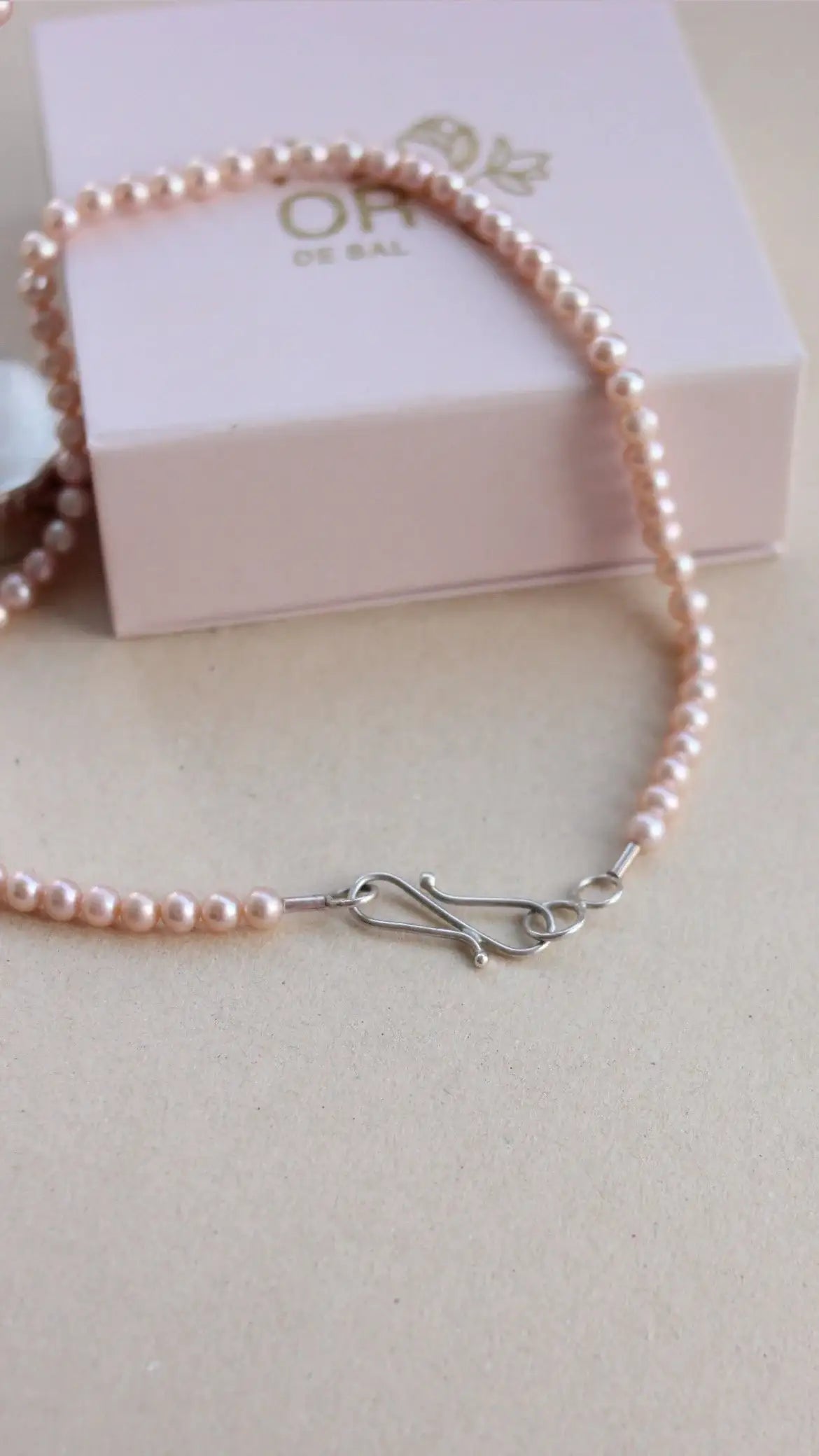 Colar Amélia Pérolas Rose | Linha Prata