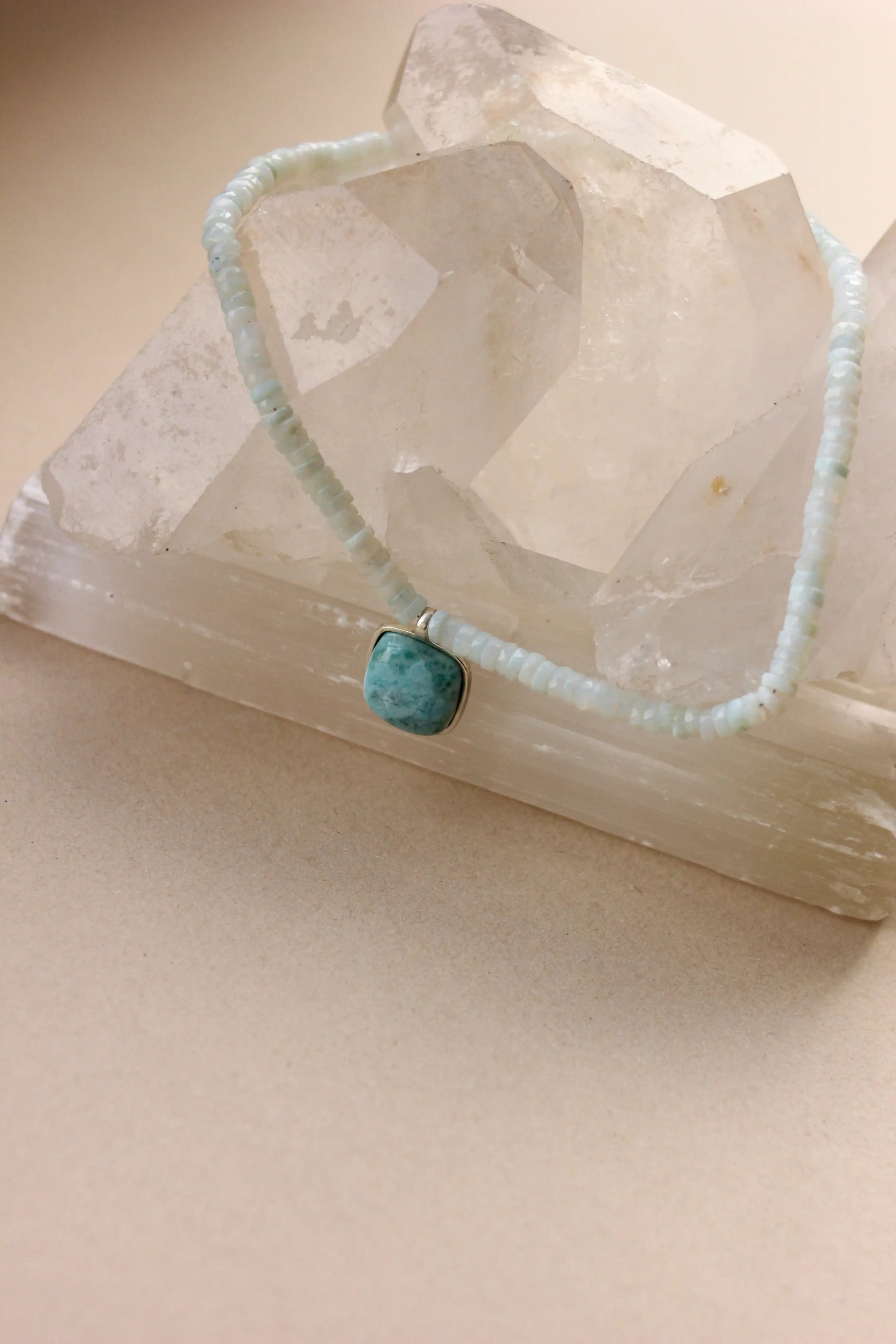 Colar Deusa do Mar| Larimar | Opala verde