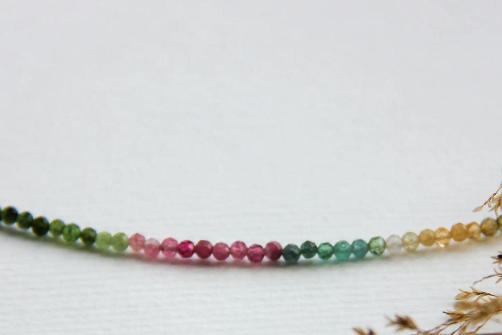 Colar Turmalina Melancia Delicado | ouro 18k