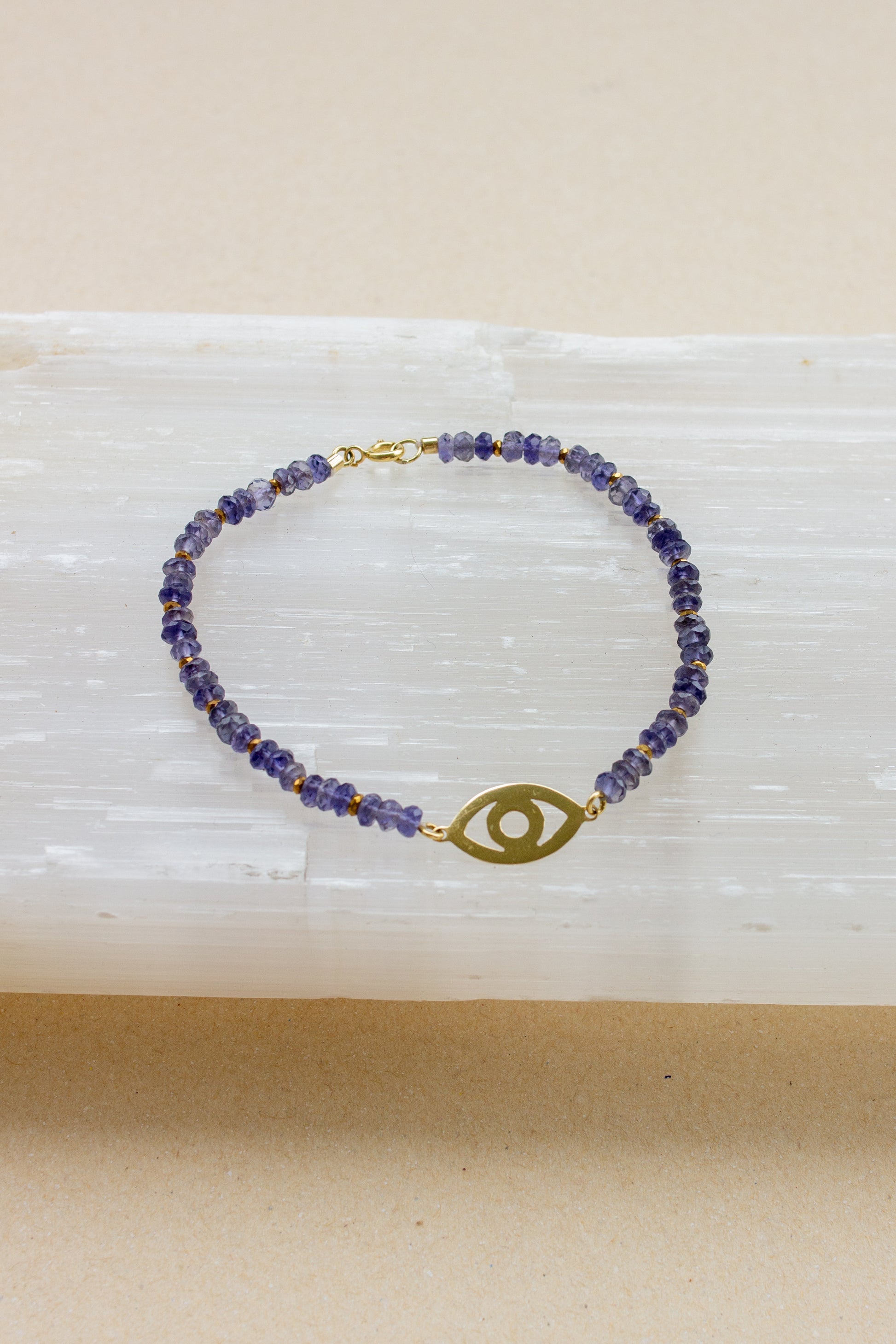 Pulseira Olho Grego | Iolita | Ouro 18k