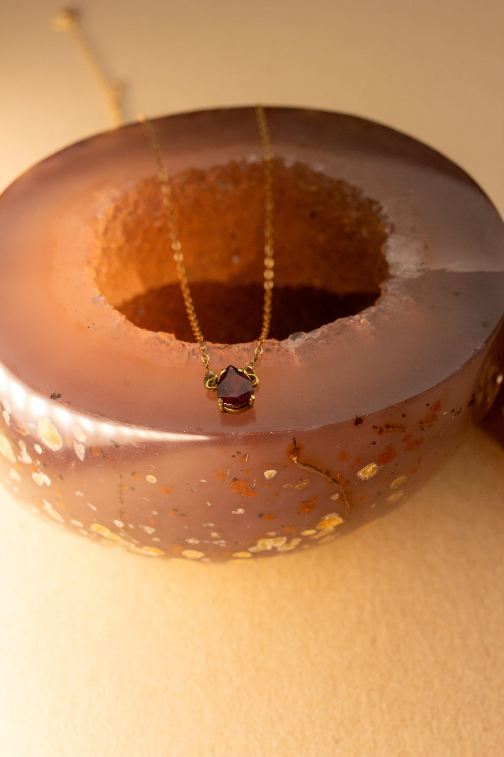 Colar Gota Rodolita | Ouro 18k