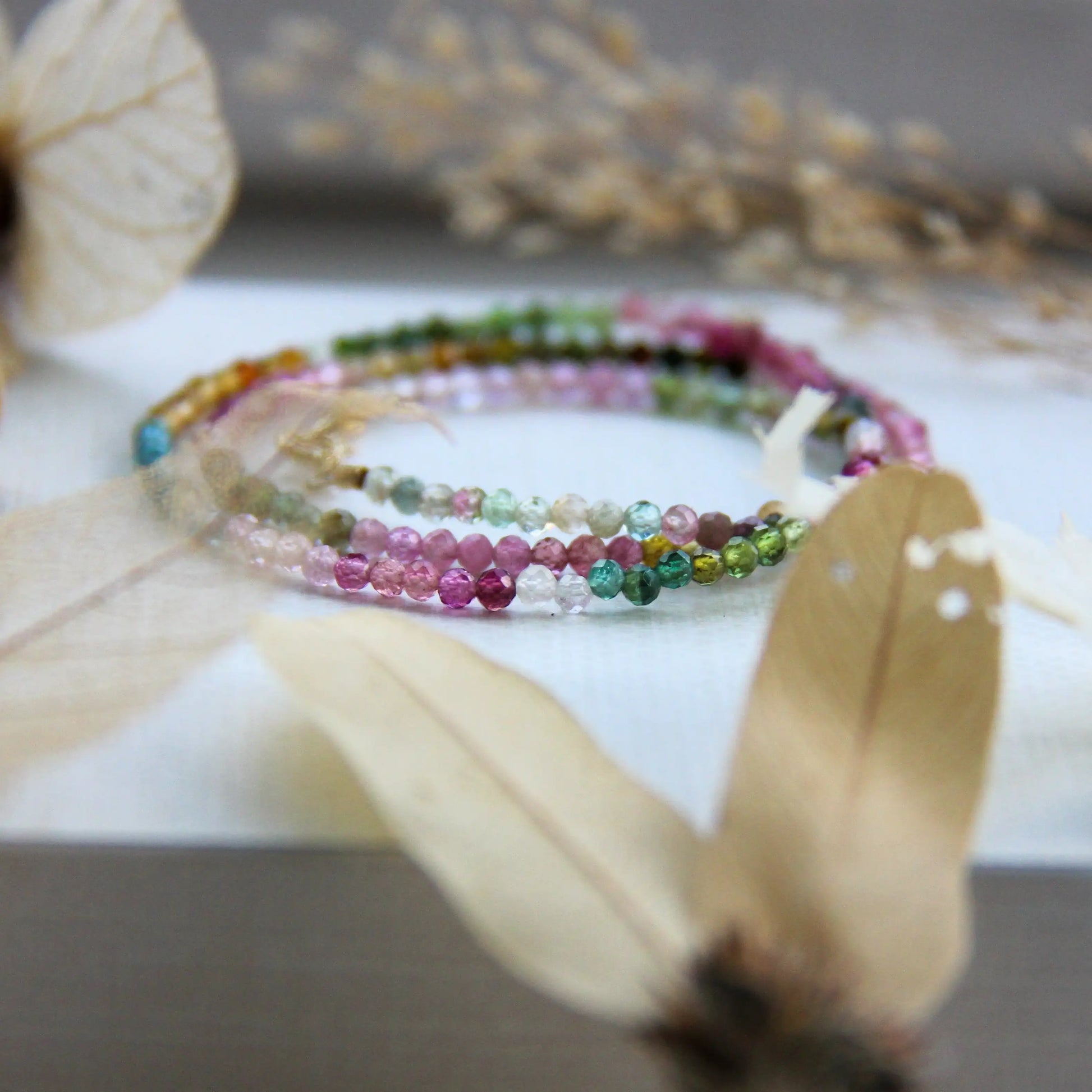 Colar Turmalina Melancia Delicado | ouro 18k