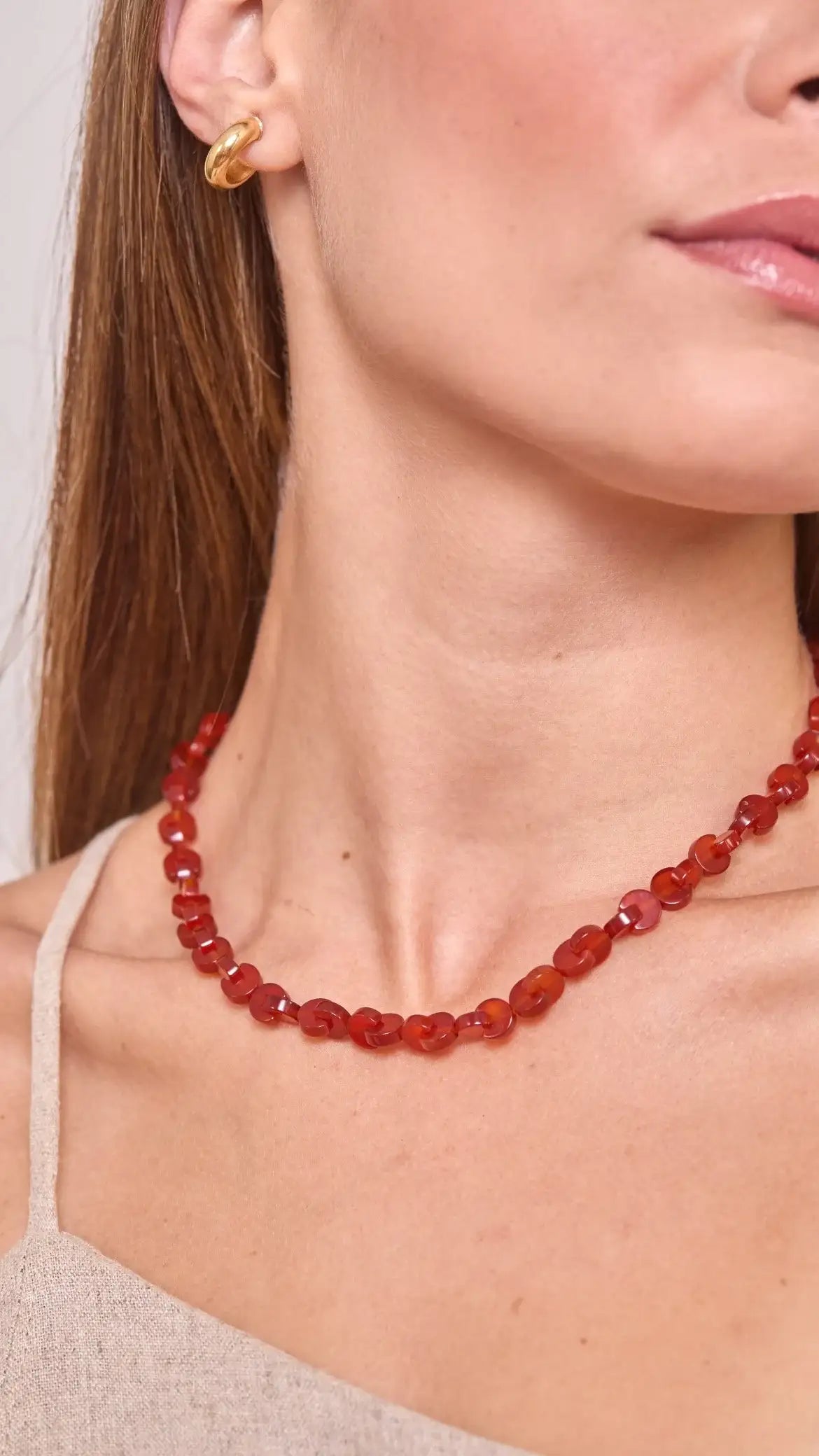 Colar Entrelaces | Cornalina | Prata 950
