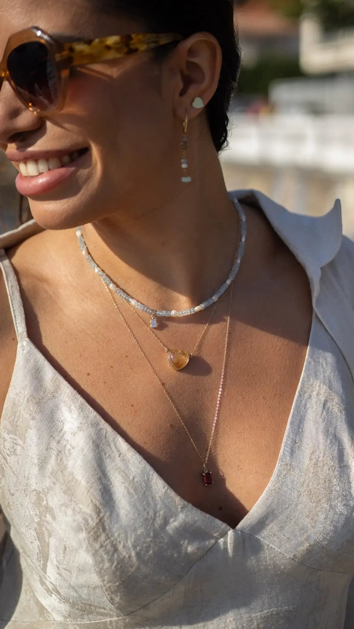 Colar coração | Quartzo Rutilado | ouro 18k