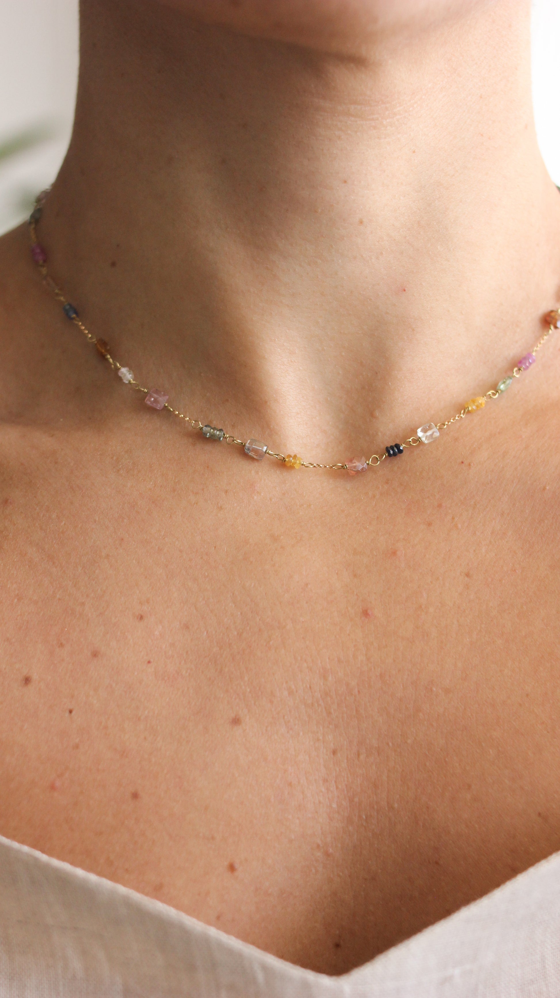 Colar Sofia | Safiras & Turmalinas | linha ouro 18k