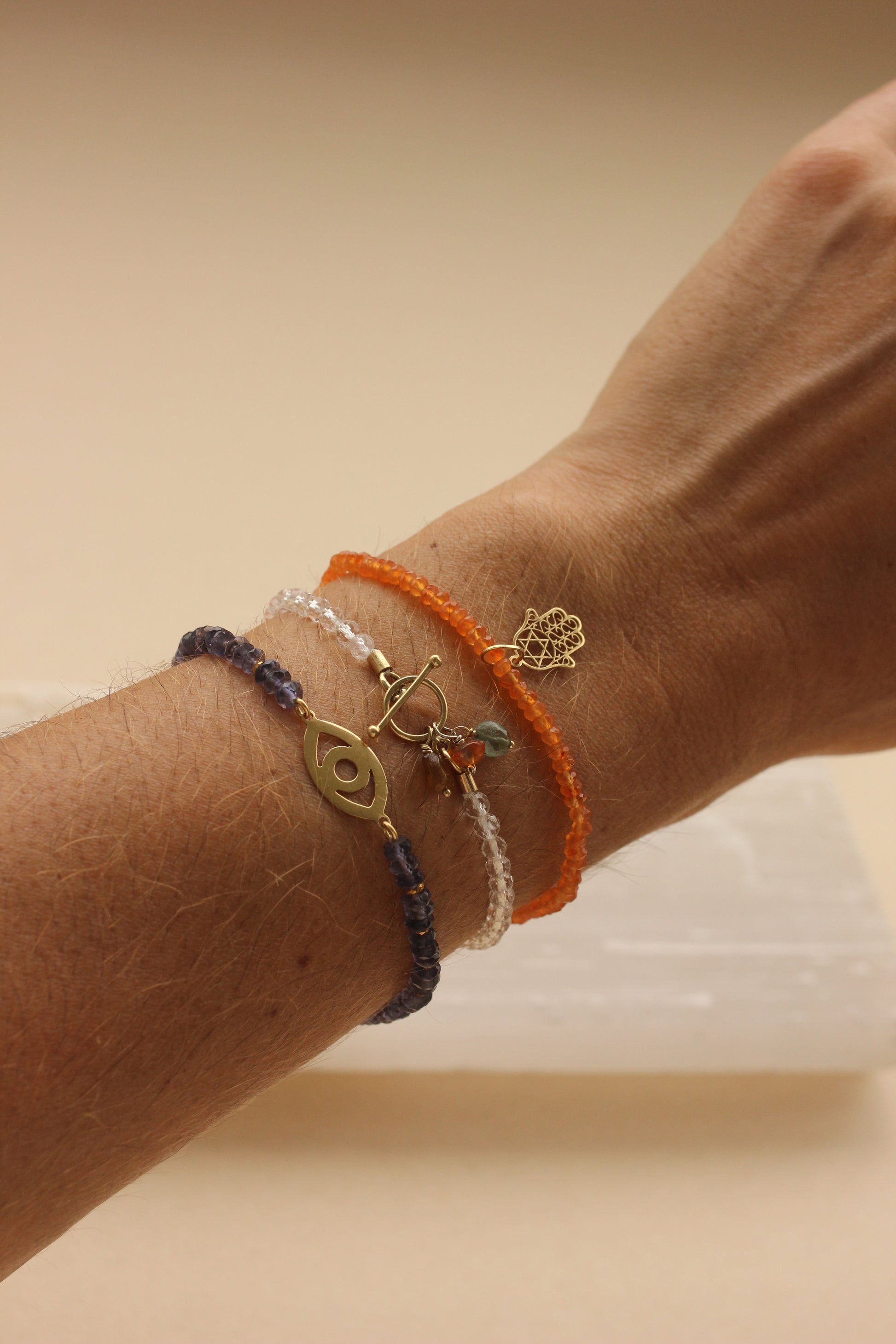 Pulseira Olho Grego | Iolita | Ouro 18k