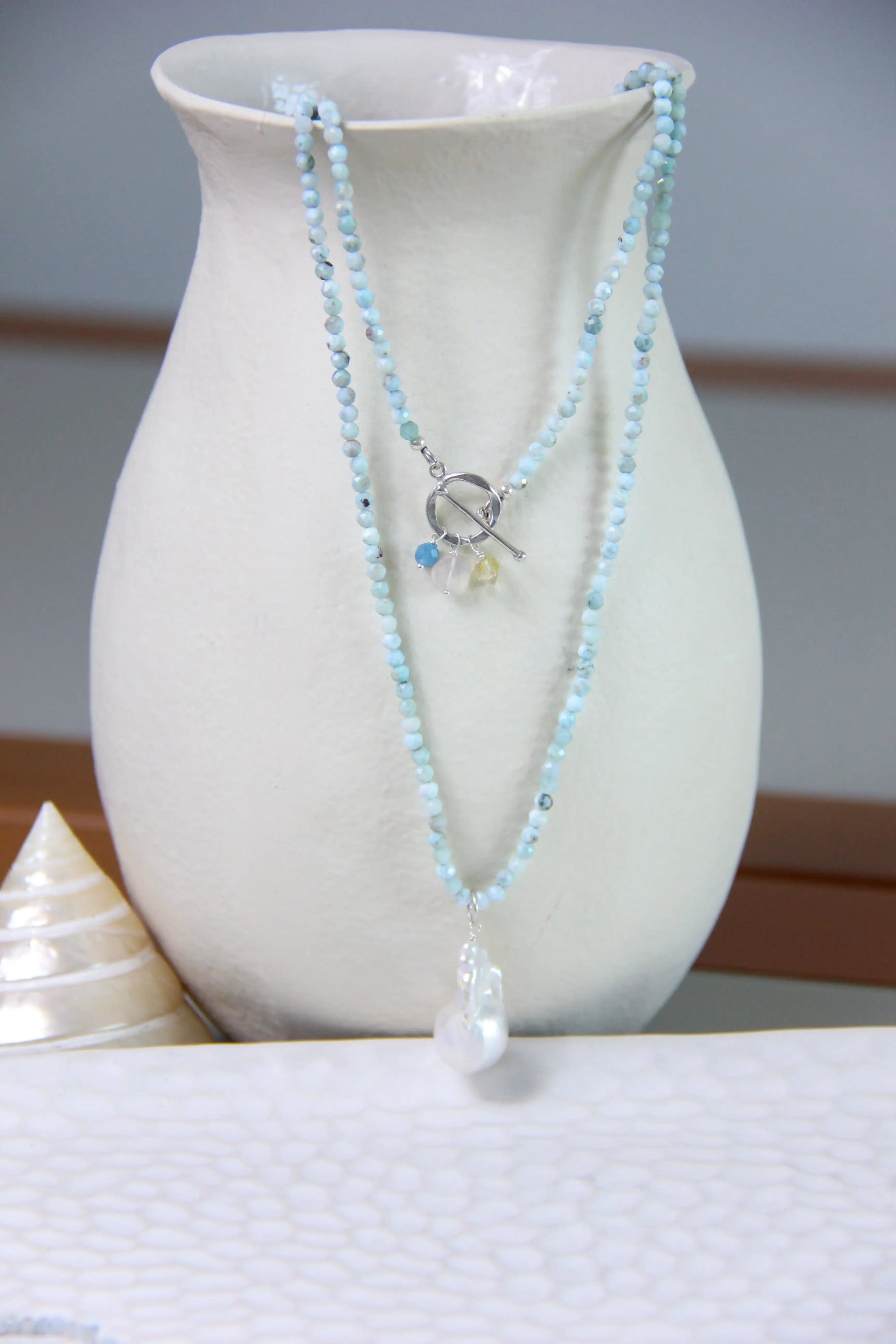 Colar Larimar | linha Prata