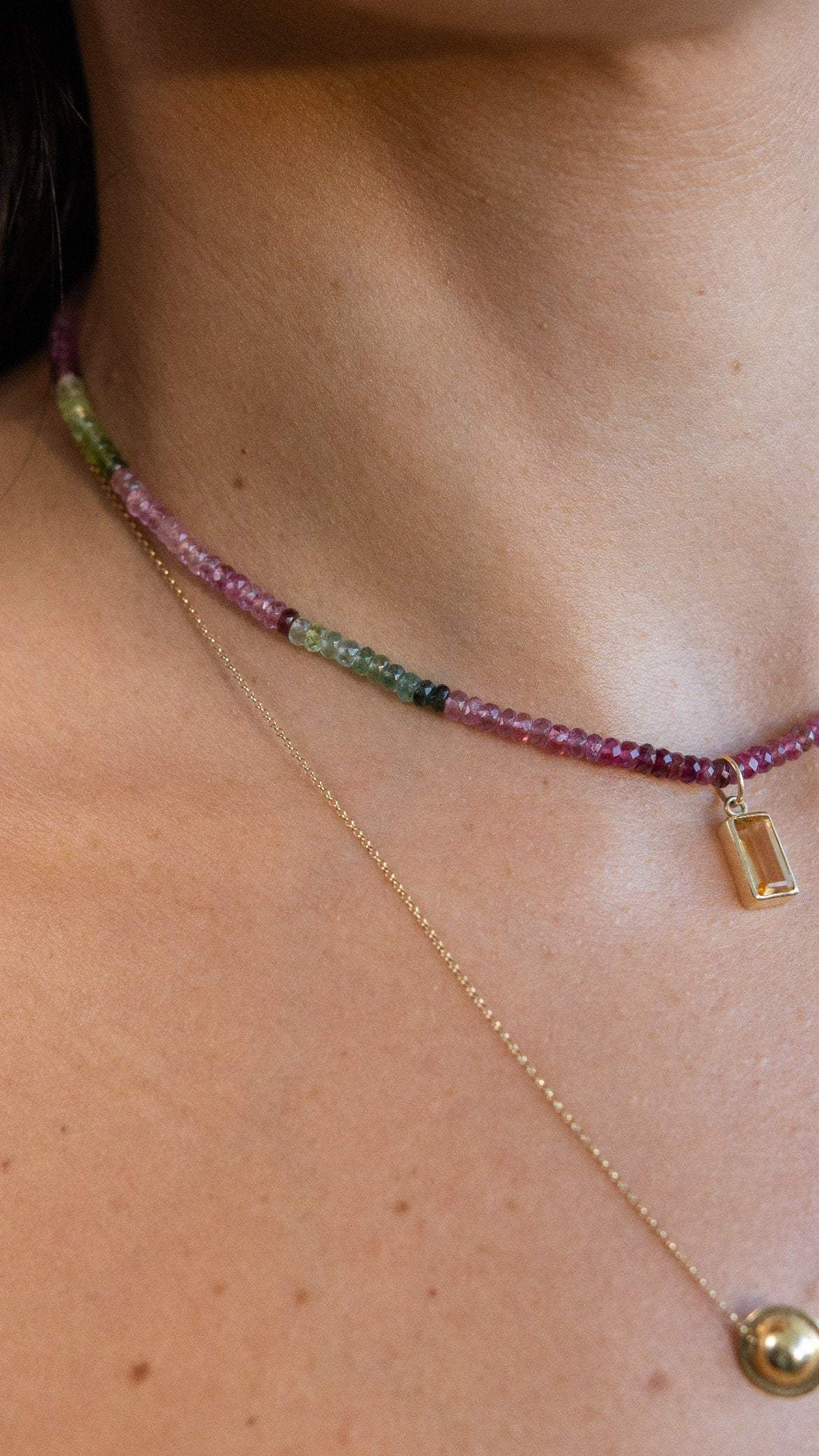 Colar Clarice | Turmalinas Melancia | ouro 18k