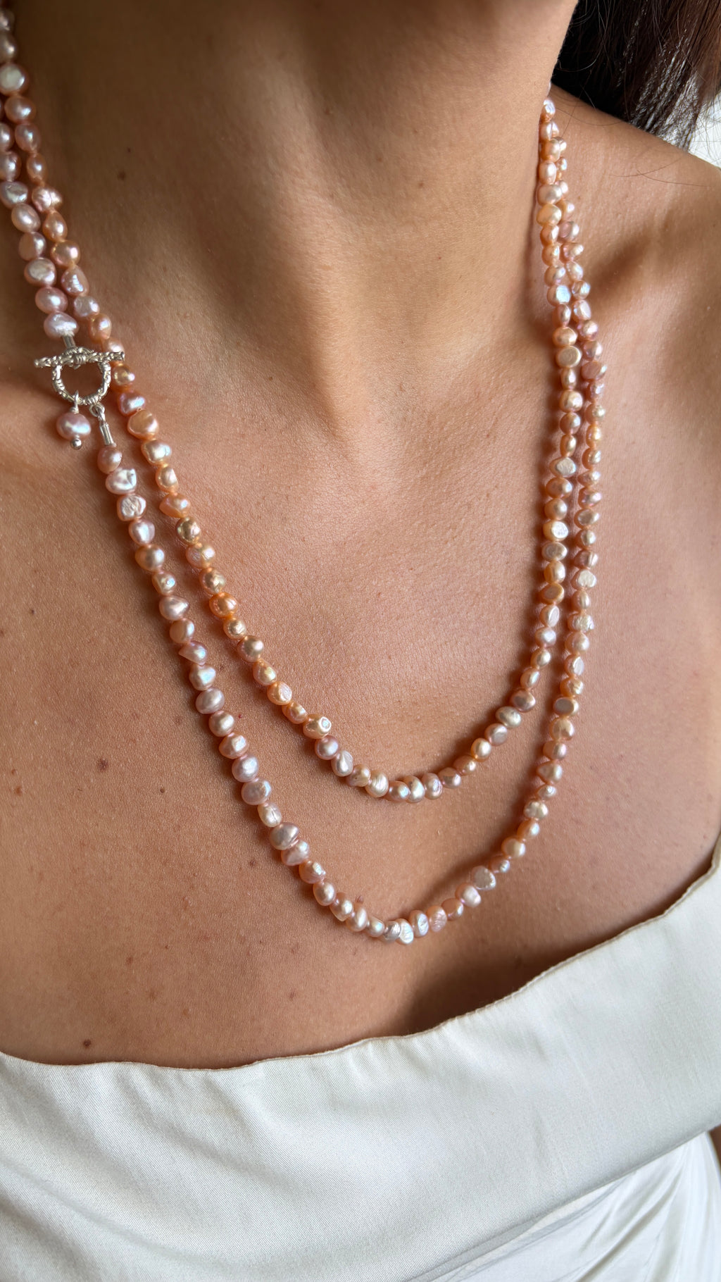 Colar Magia de Pérolas Rose | Linha Prata