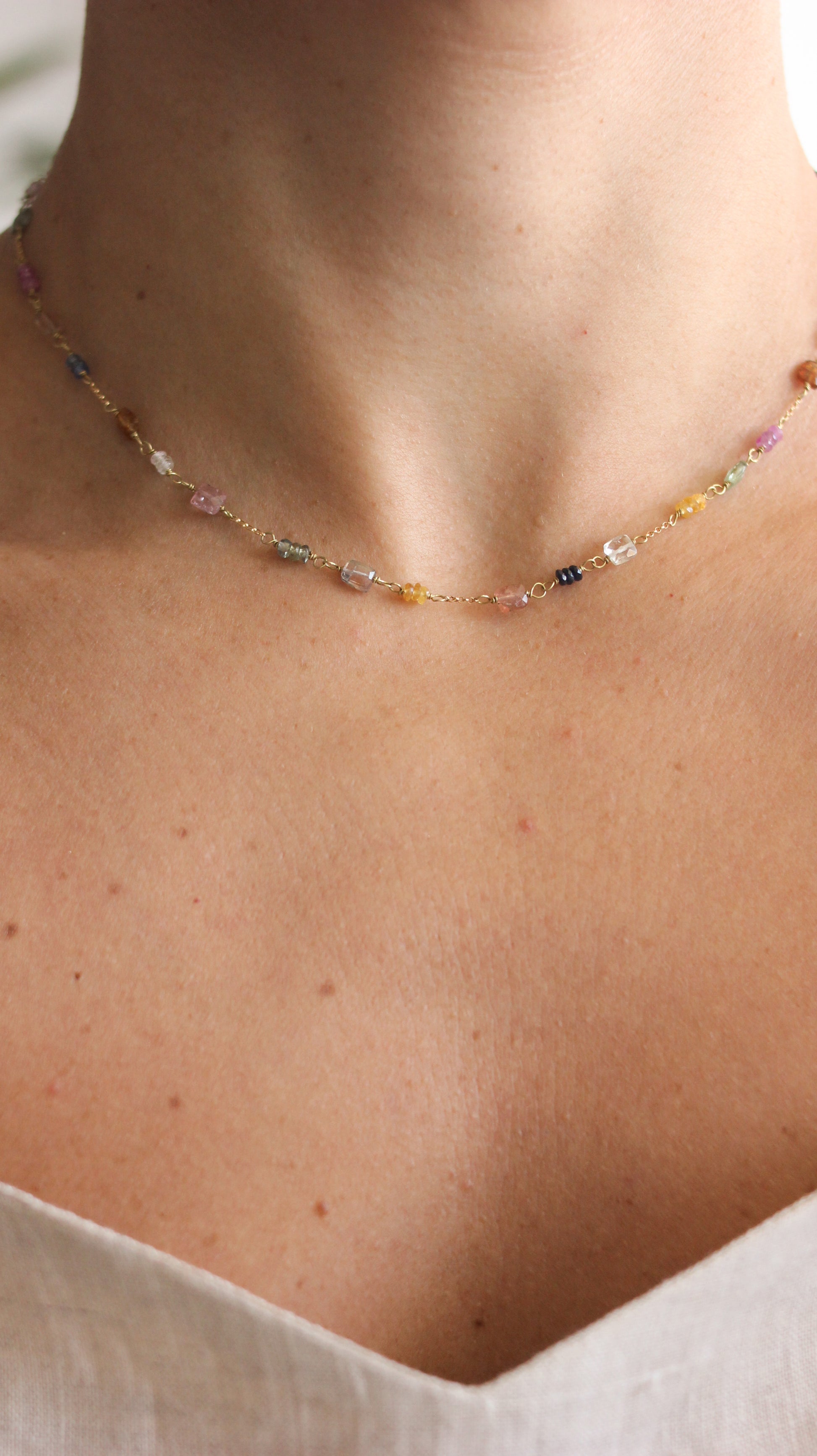 Colar Sofia | Safiras & Turmalinas | linha ouro 18k