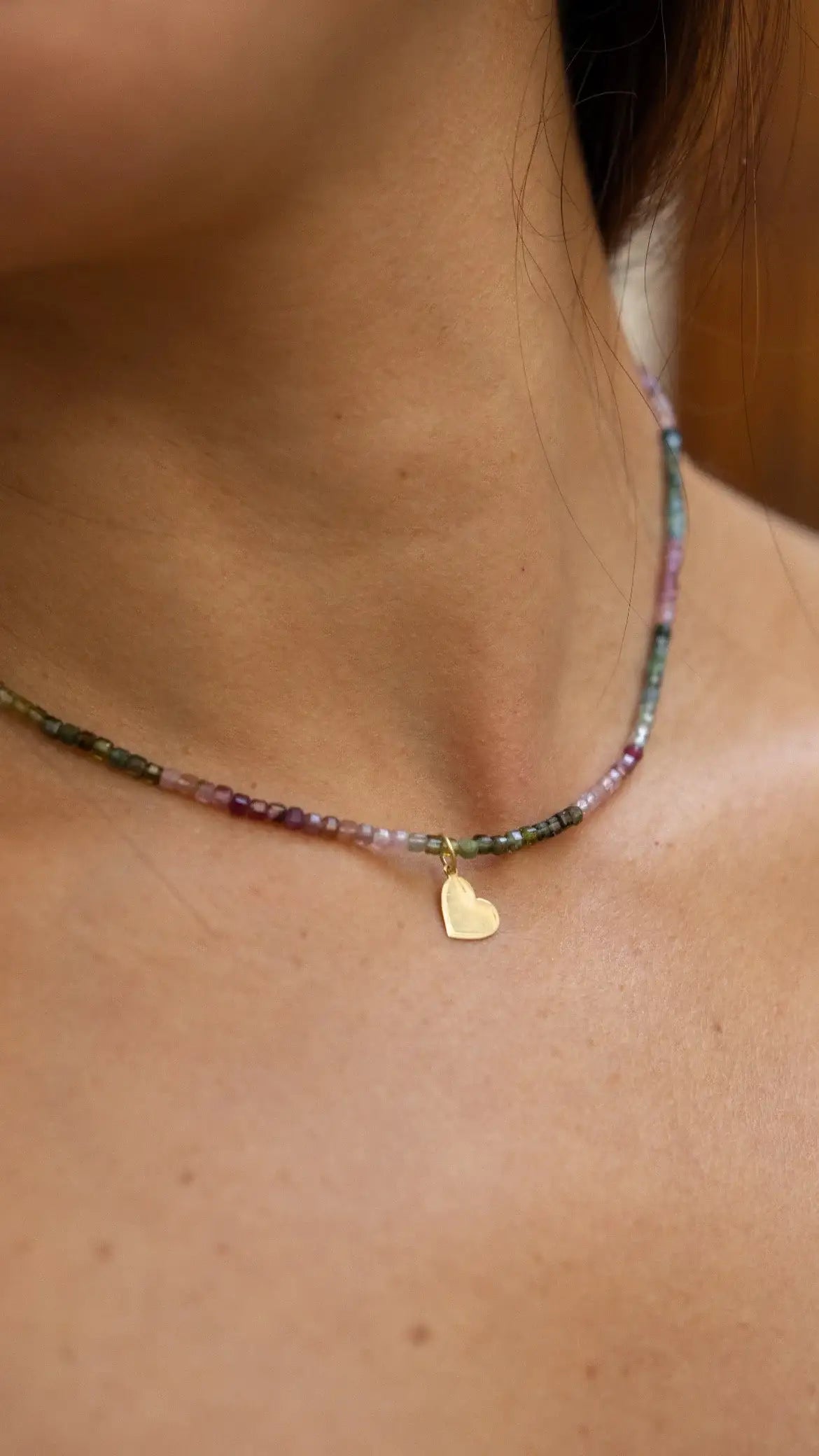 Colar em Turmalina lapidação Cubo | ouro 18k