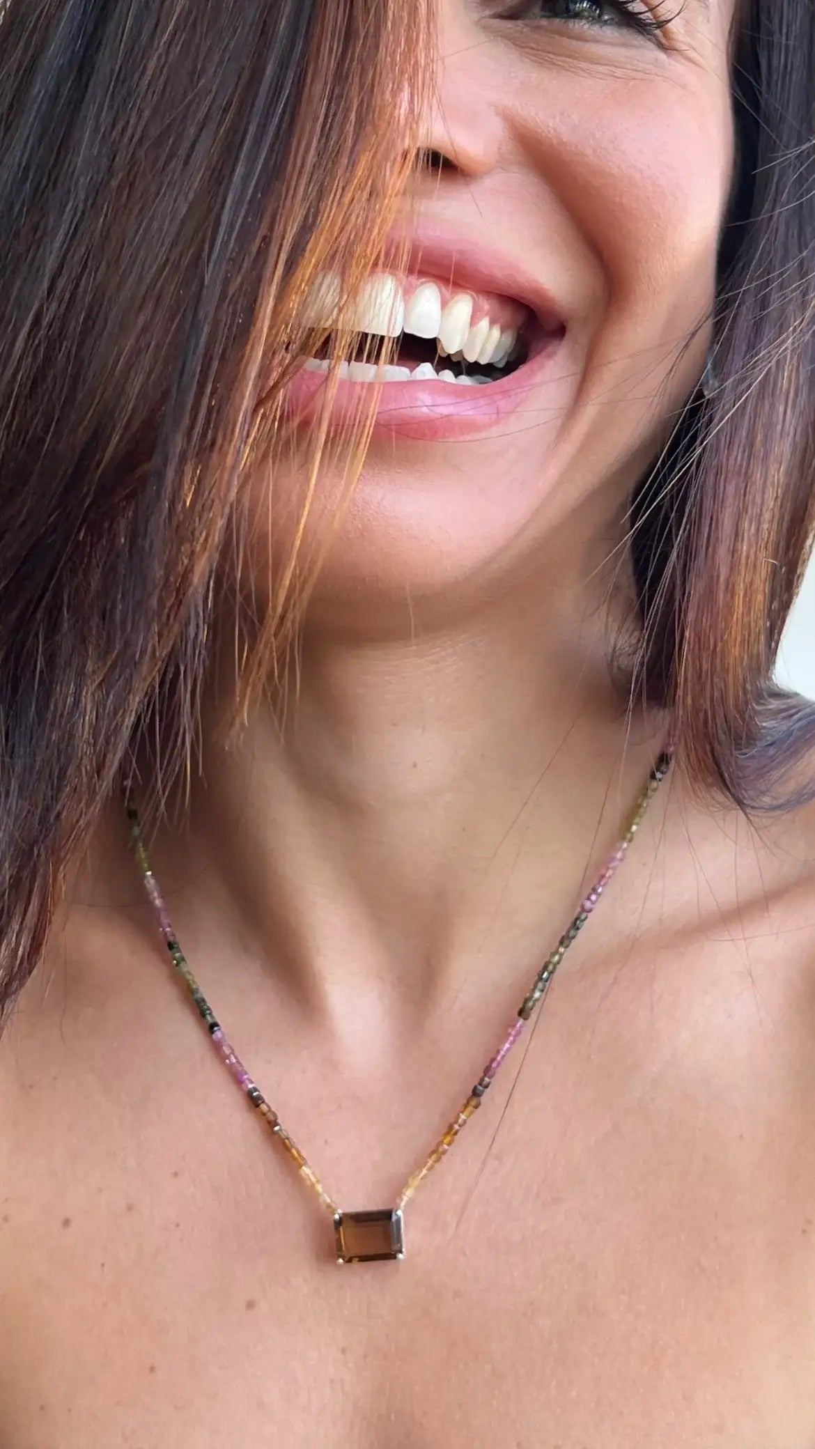 Colar Citrino & Turmalinas | linha Prata