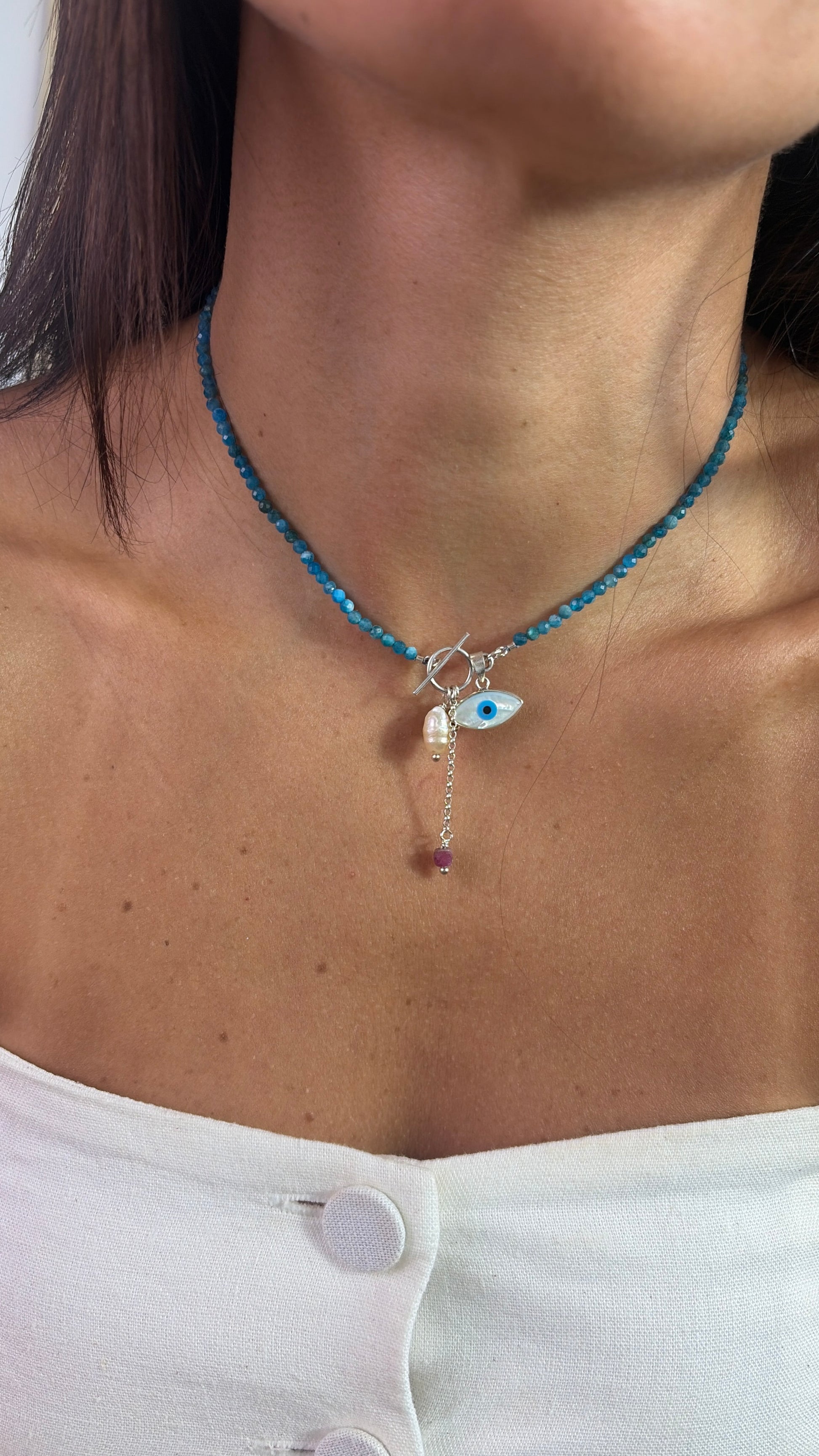 Choker Olho grego | Prata 950