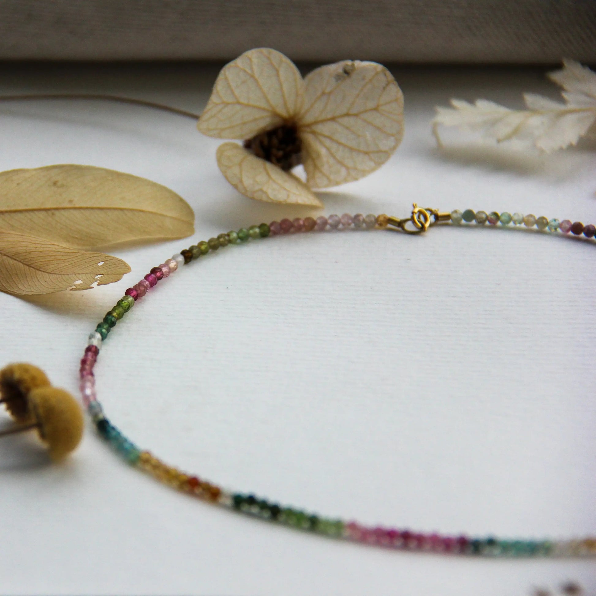 Colar Turmalina Melancia Delicado | ouro 18k