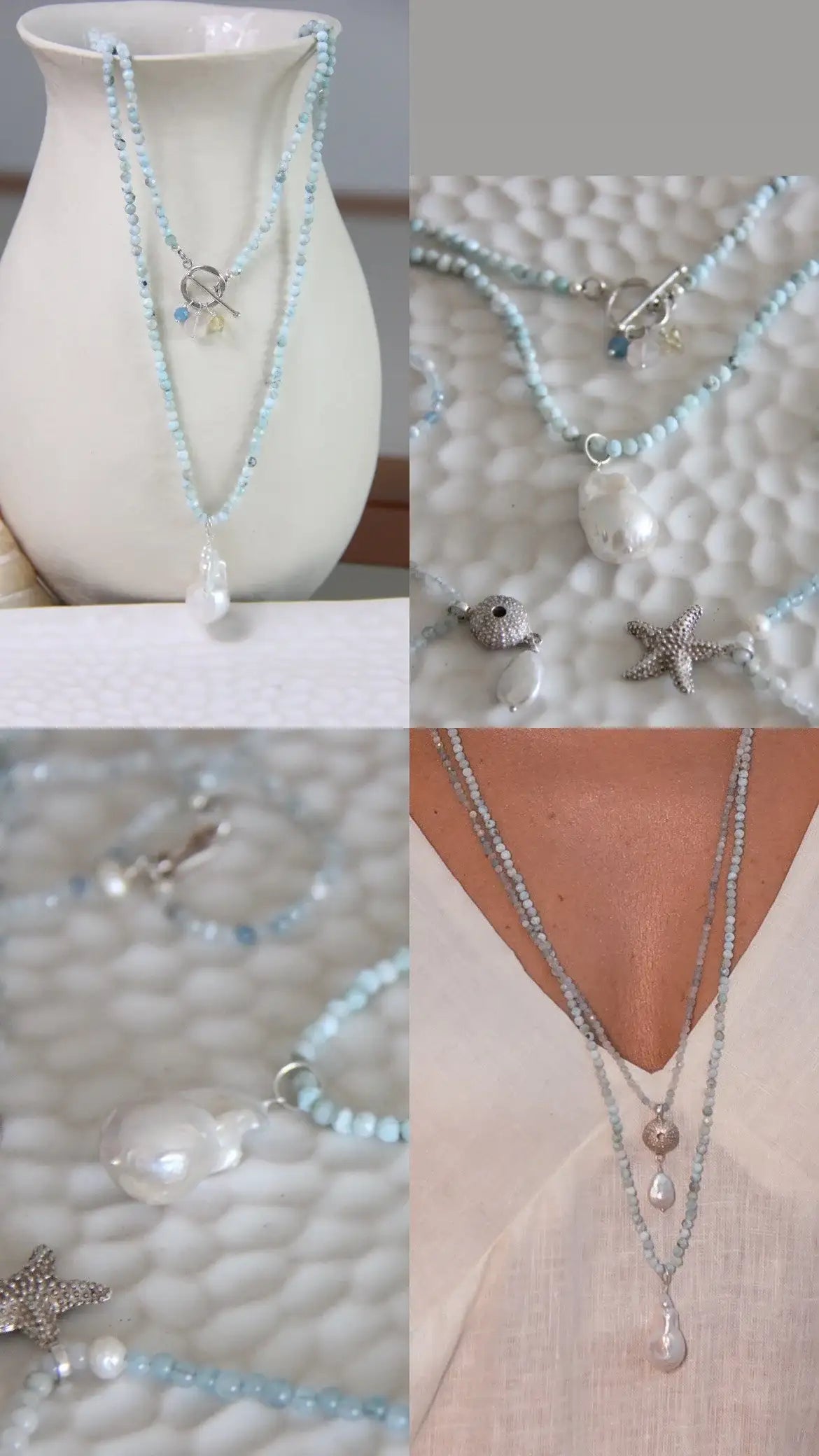 Colar Larimar | linha Prata