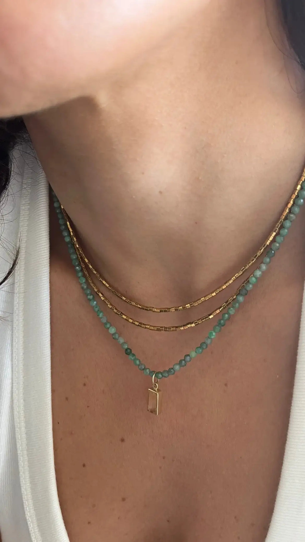 Colar Raio de Sol em Hematitas | linha ouro 18k