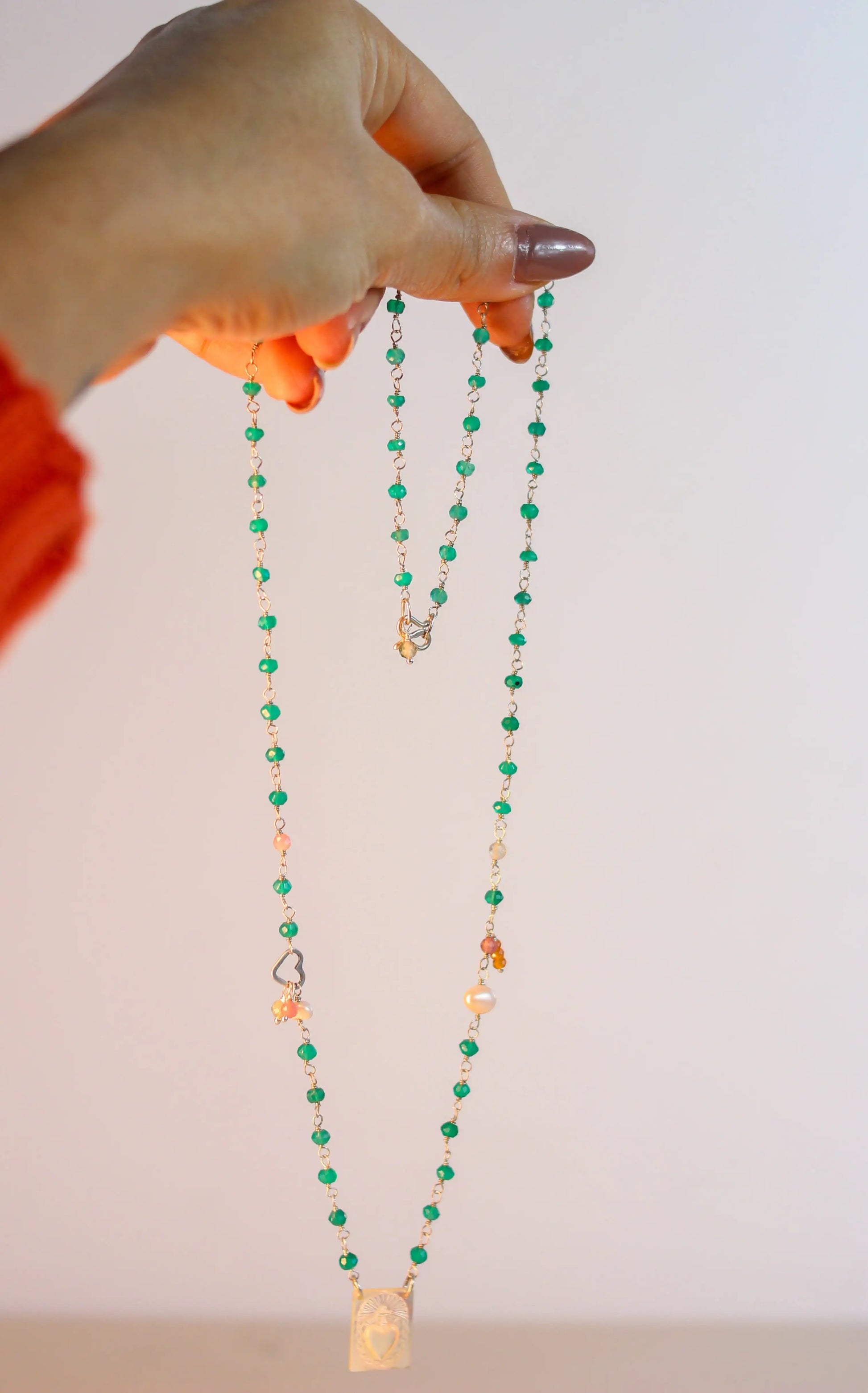 Colar Sagrado Coração | Onix verde