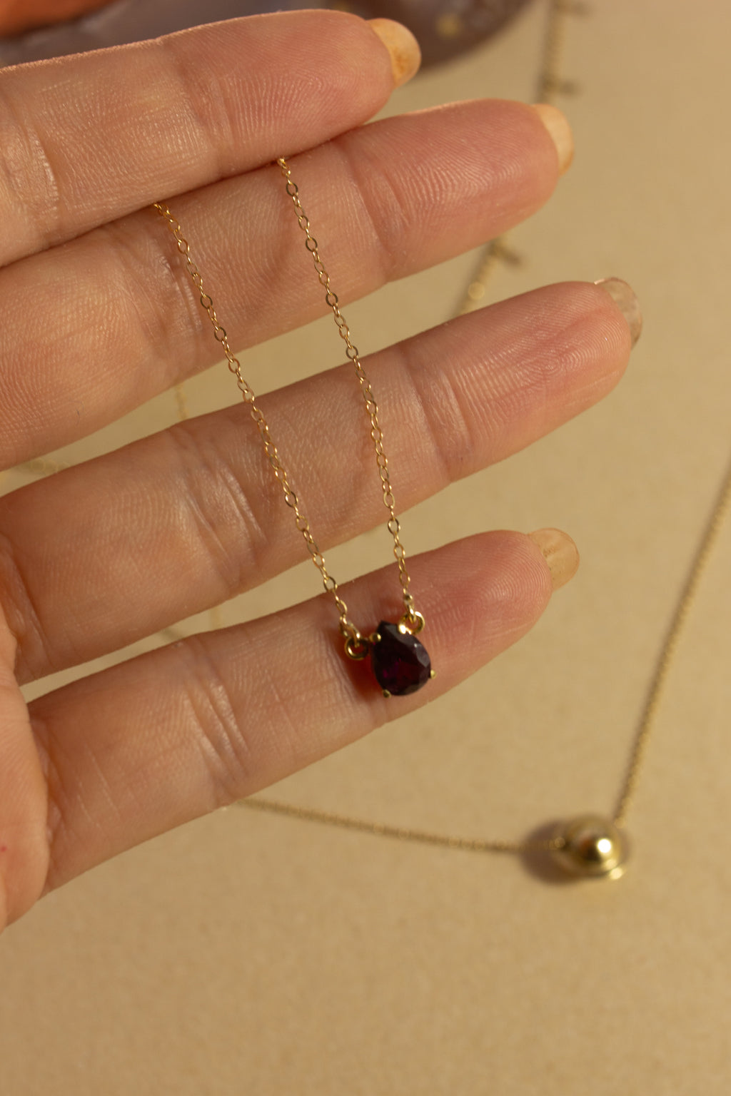 Colar Gota Rodolita | Ouro 18k