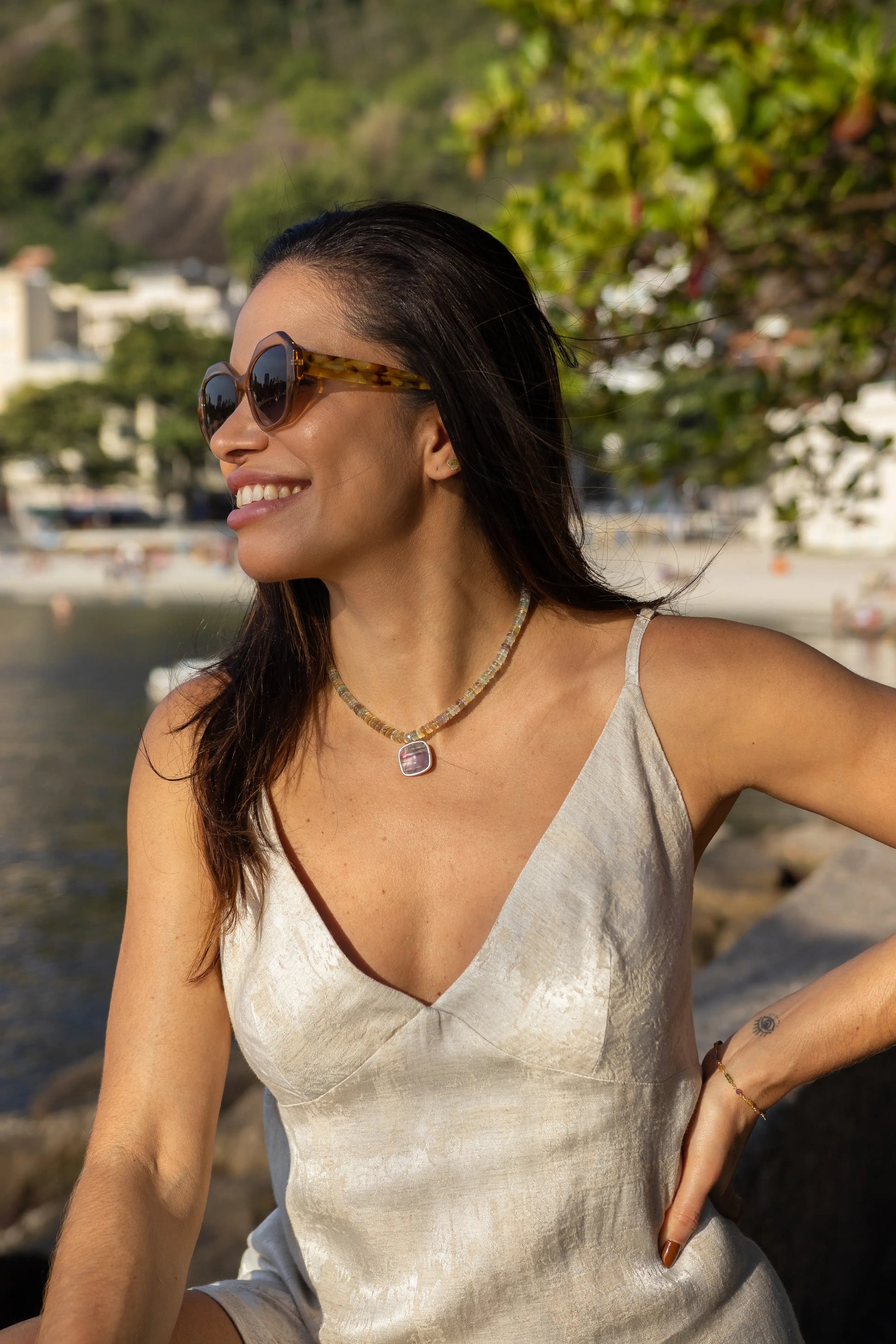 Colar Fluorita | Linha Prata