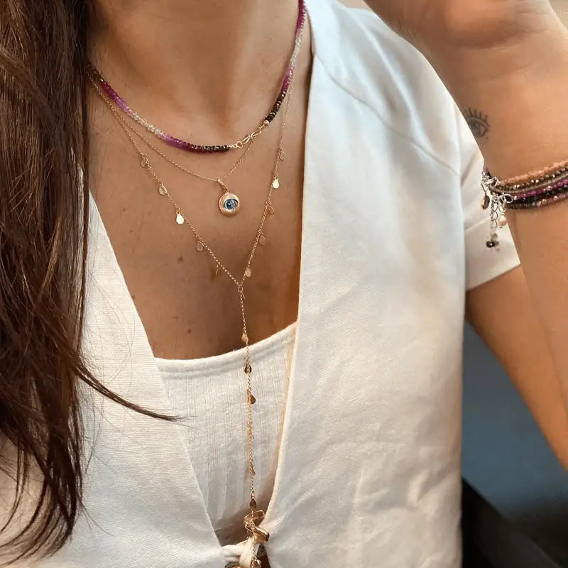 Colar Osiris Rubi Shaded Ouro 18k