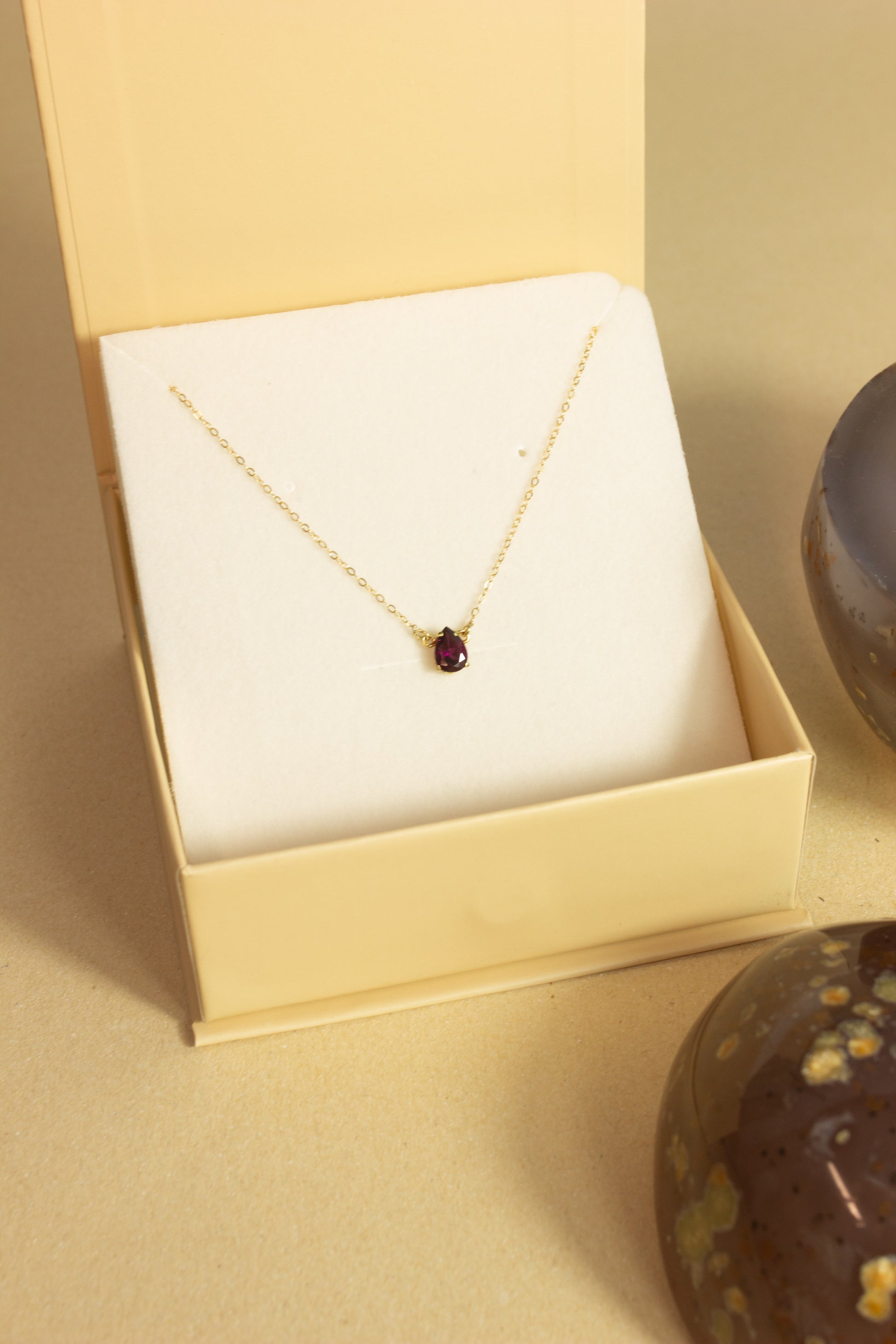 Colar Gota Rodolita | Ouro 18k