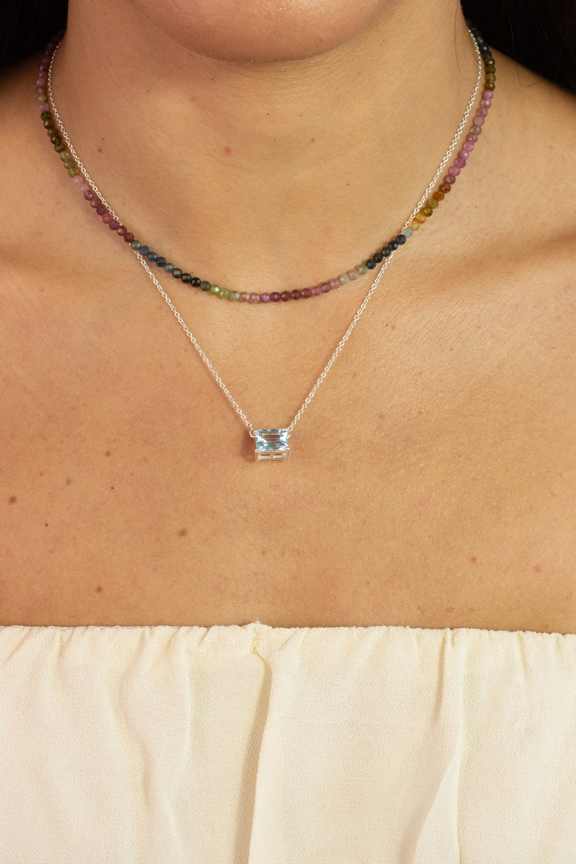 Colar Topázio Azul | Linha Prata