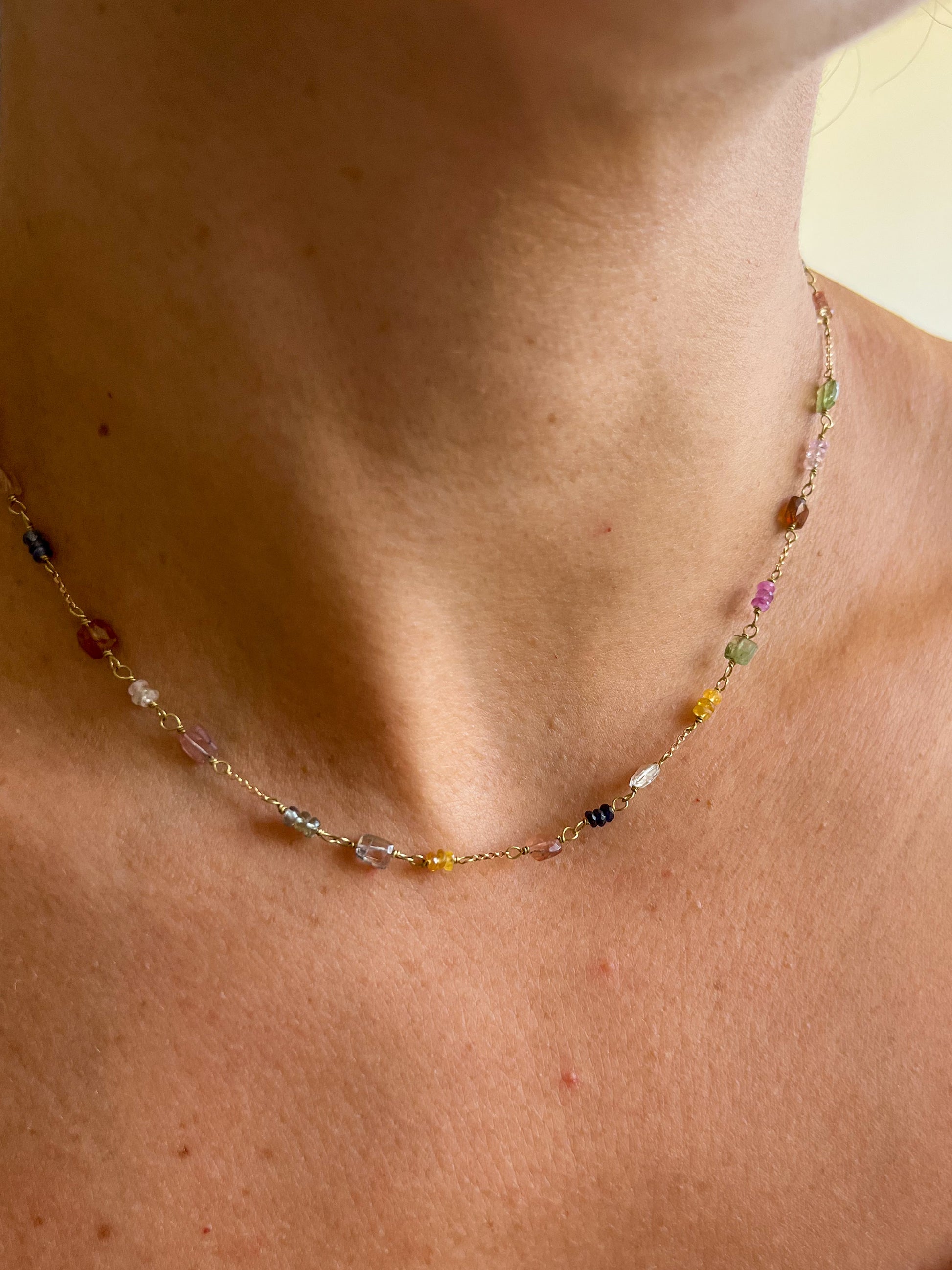 Colar Sofia | Safiras & Turmalinas | linha ouro 18k