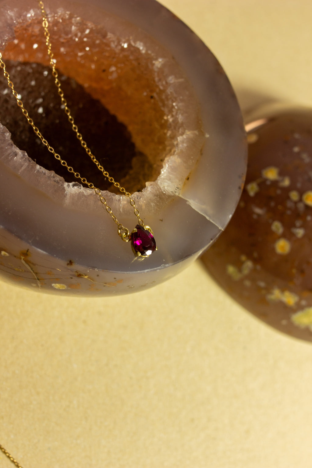 Colar Gota Rodolita | Ouro 18k