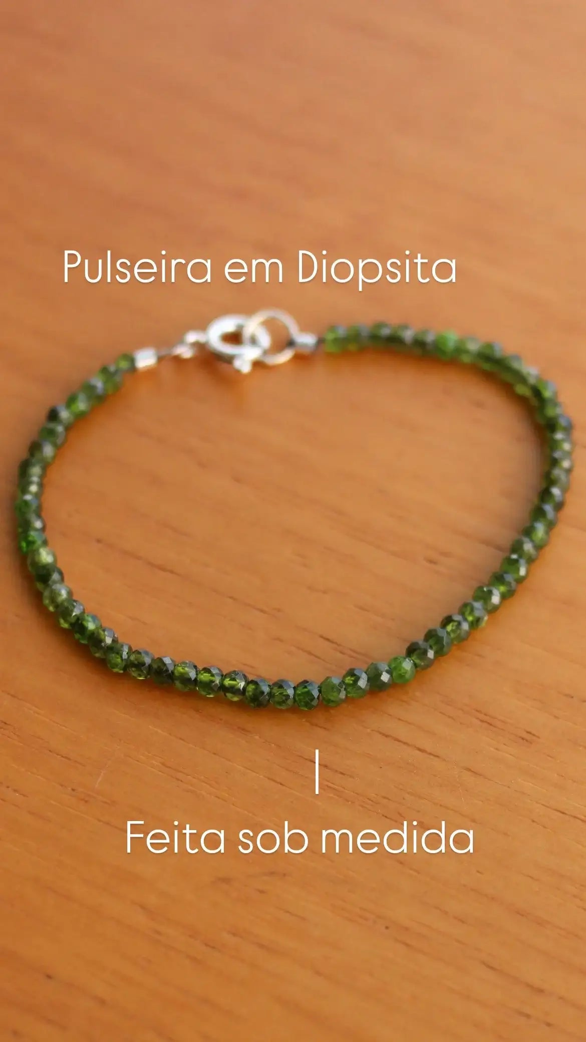 Pulseira em Diopsita | linha Prata