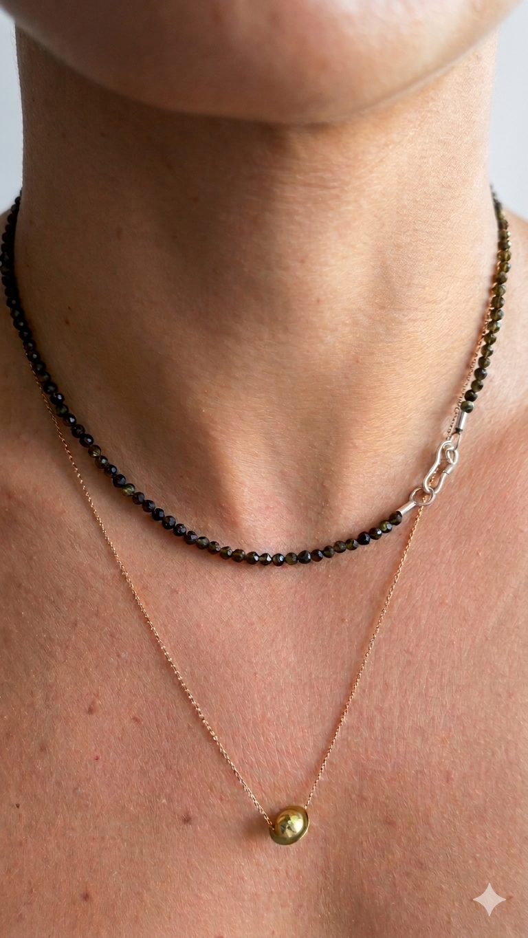 Colar em Obsidiana | Linha Prata