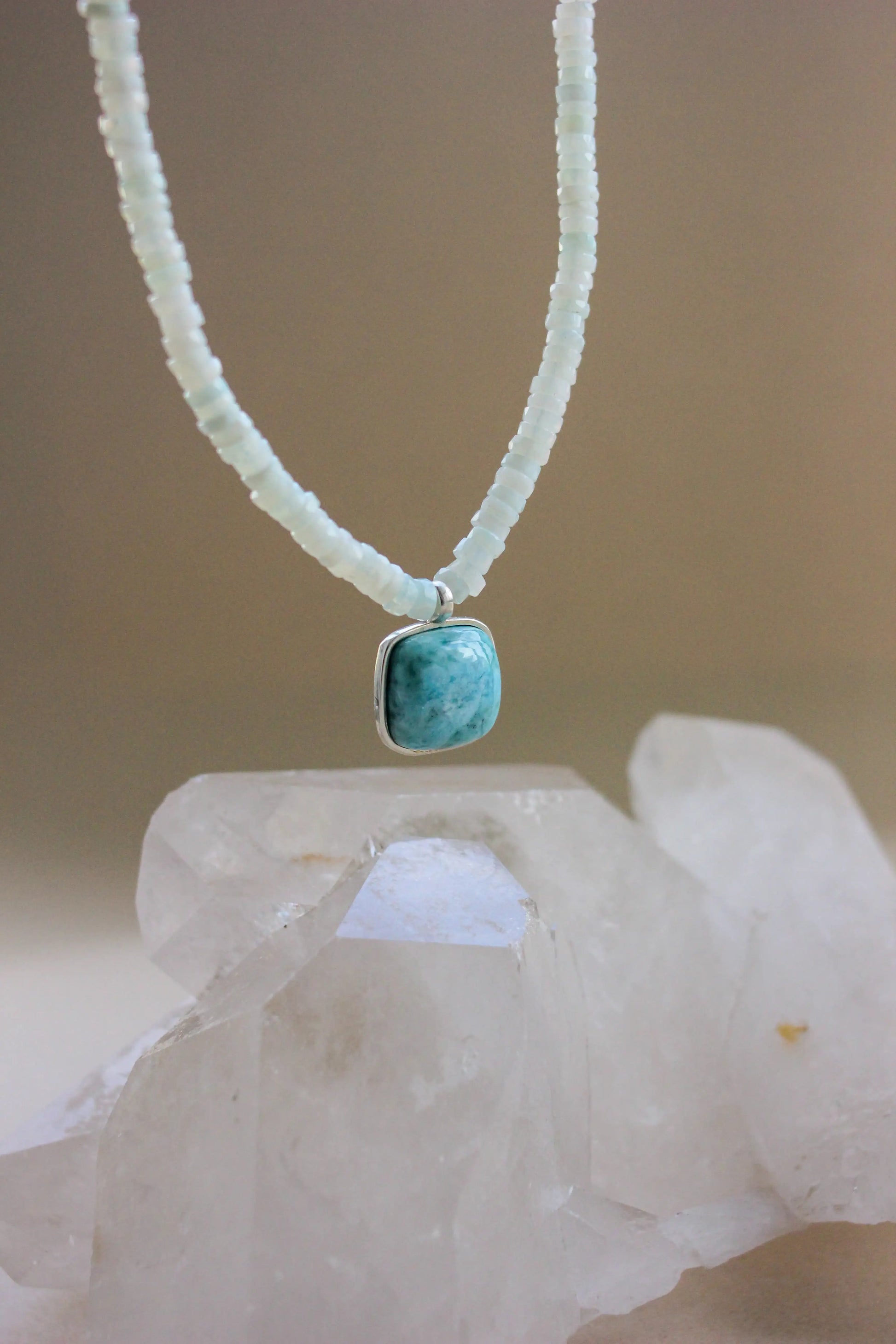 Colar Deusa do Mar| Larimar | Opala verde