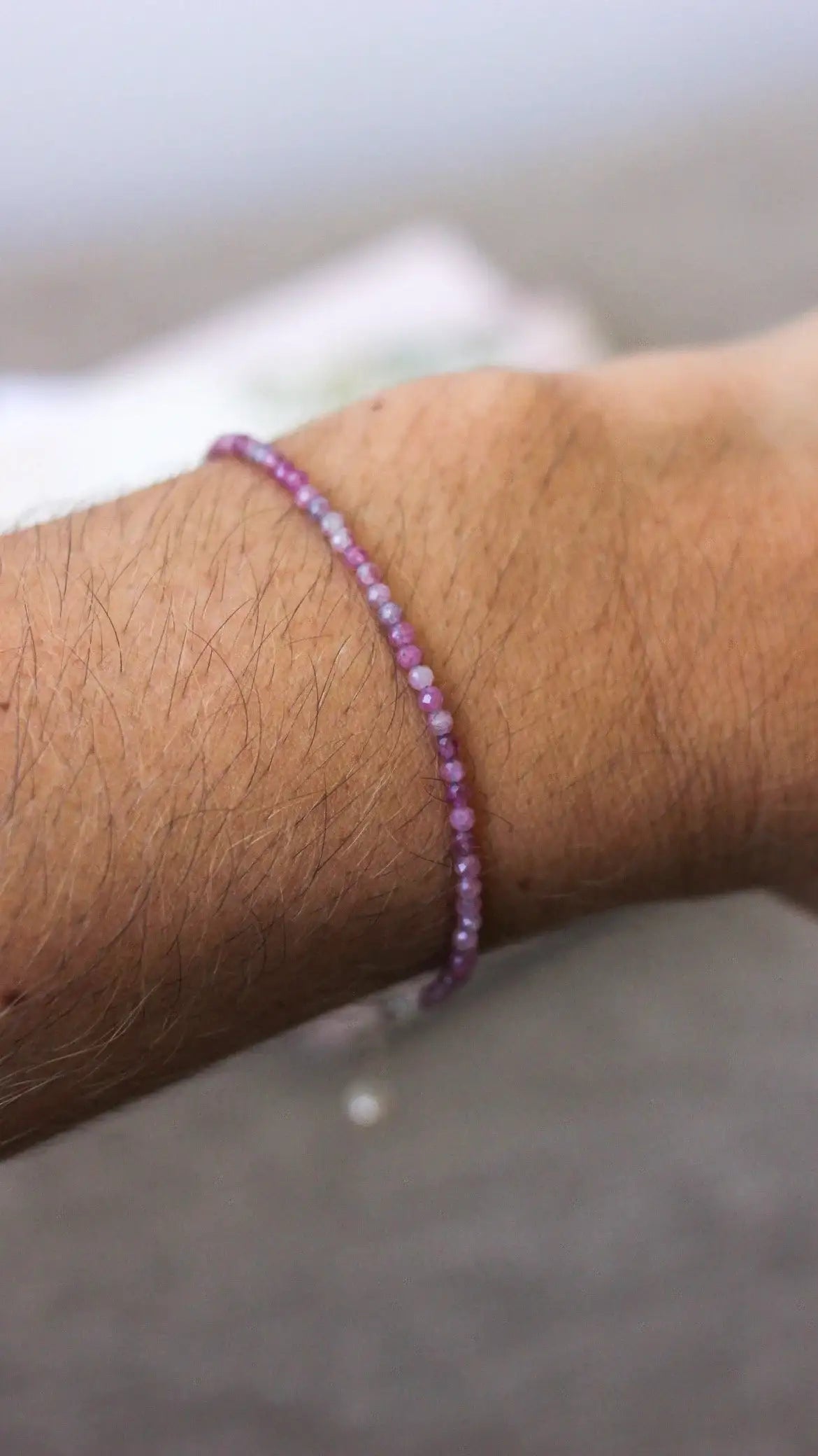 Pulseira charme em Turmalina Rosa