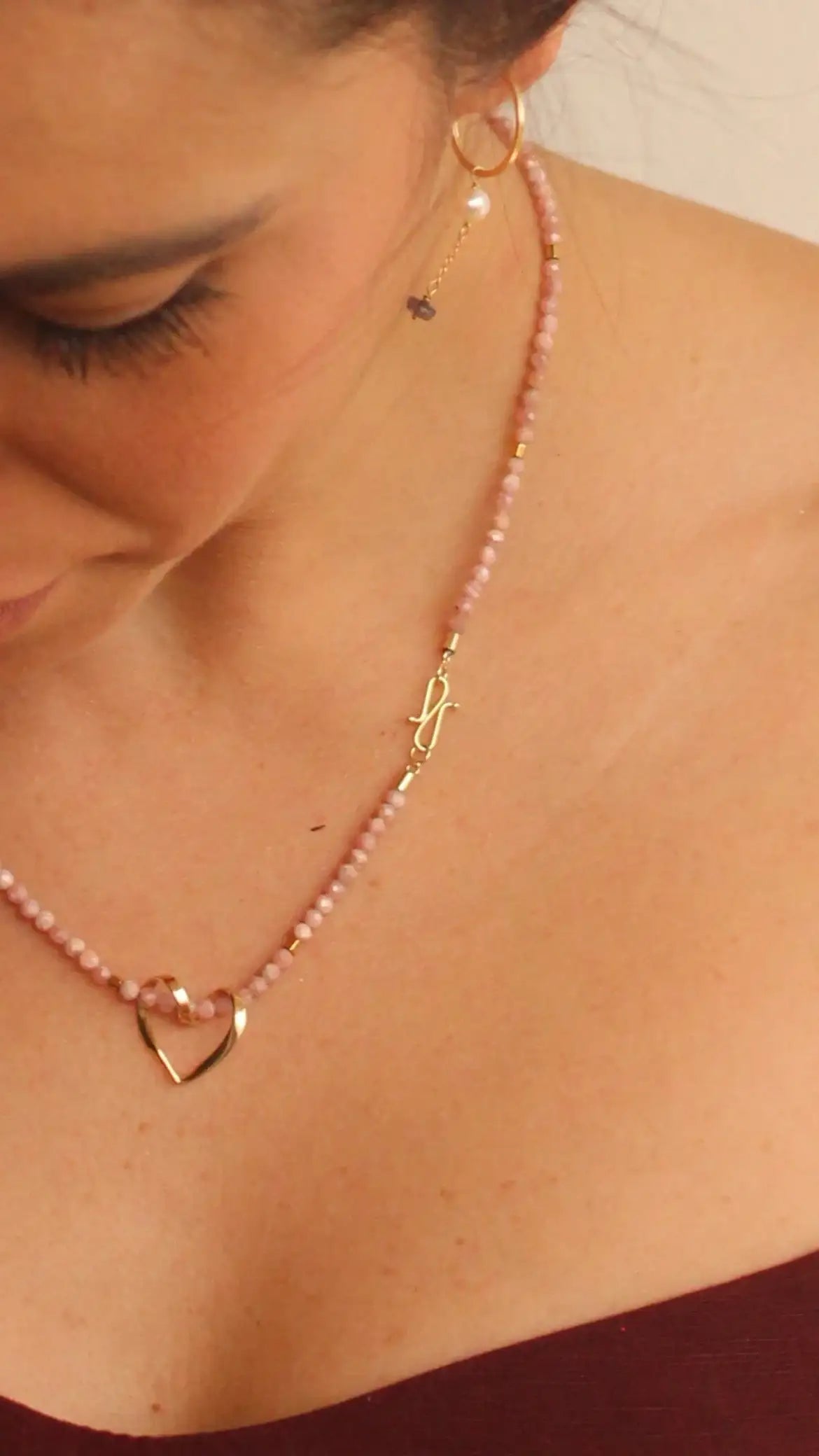 Colar Alinhamento | Rodocrositas | Ouro 18k