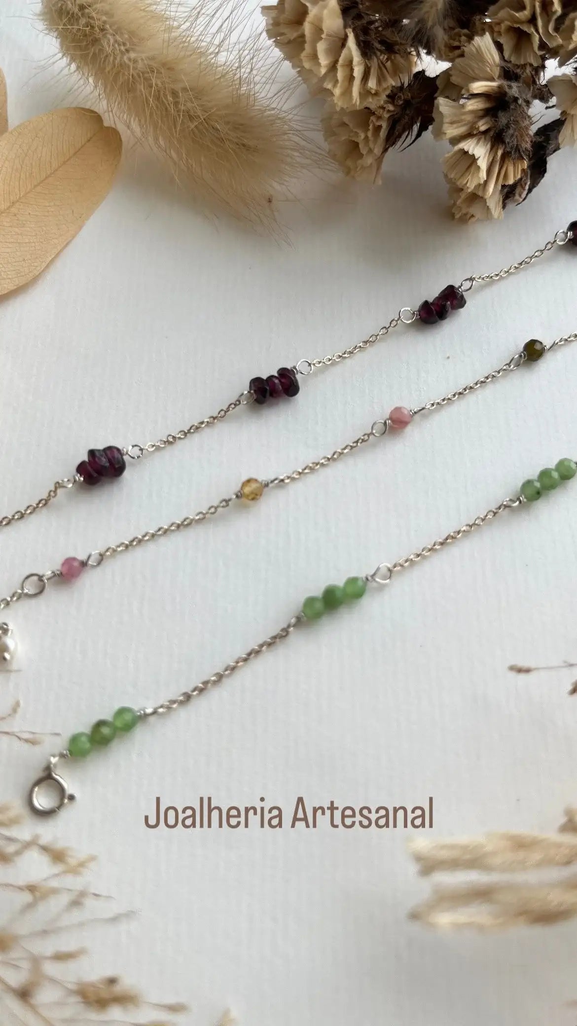 Pulseira em Granadas | Linha Prata