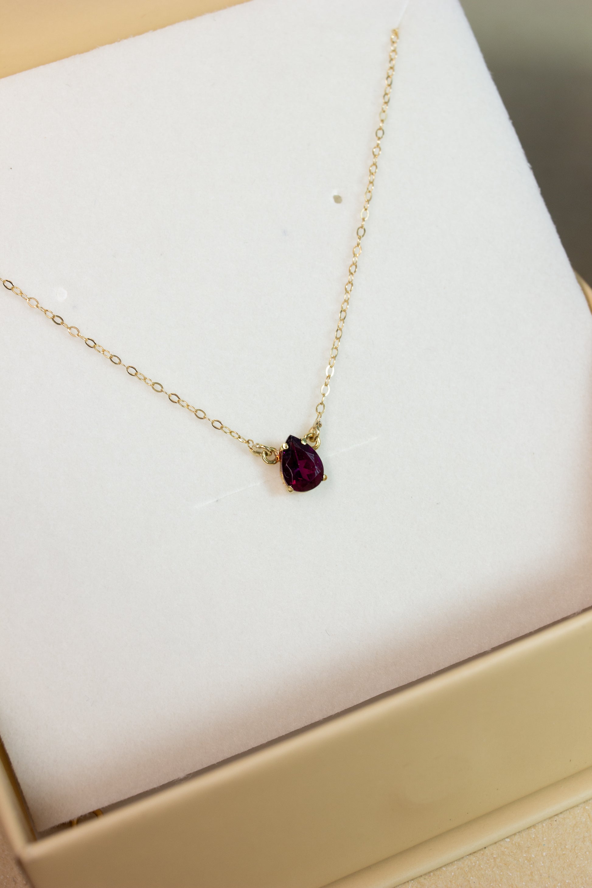 Colar Gota Rodolita | Ouro 18k