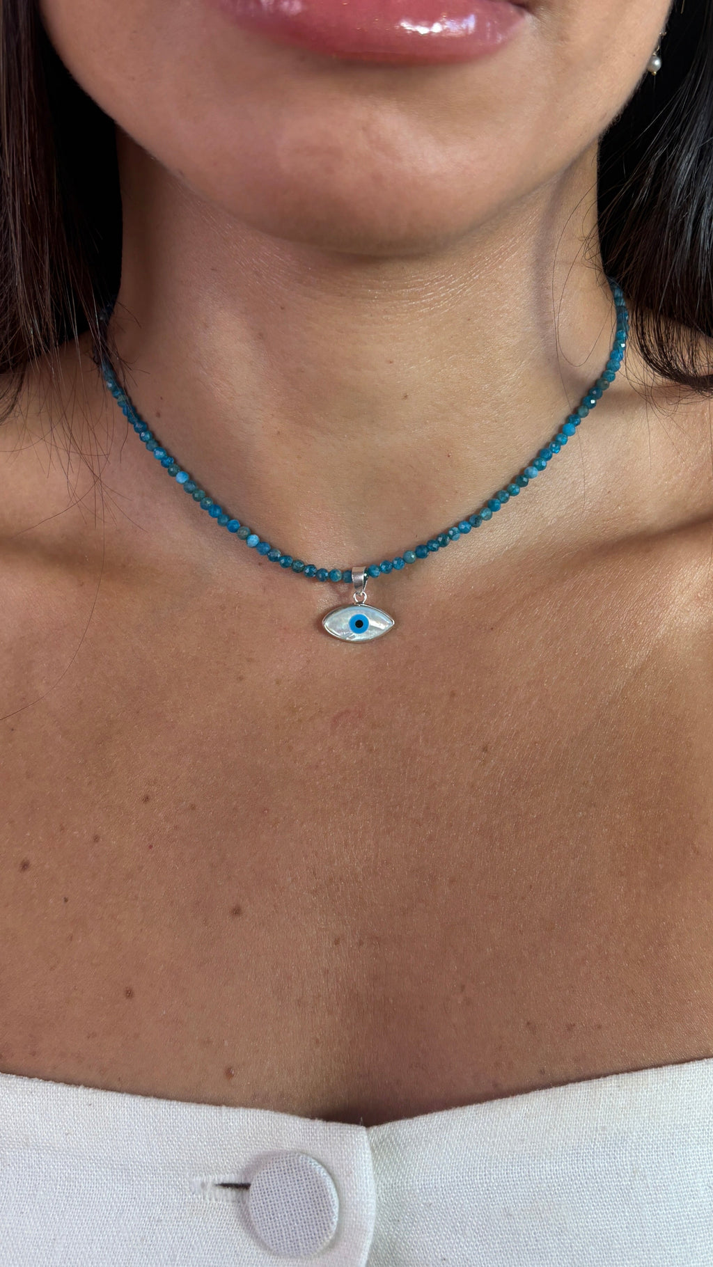 Choker Olho grego | Prata 950