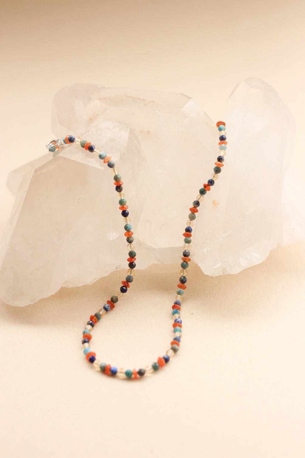 Colar Mix pedras Naturais | linha prata