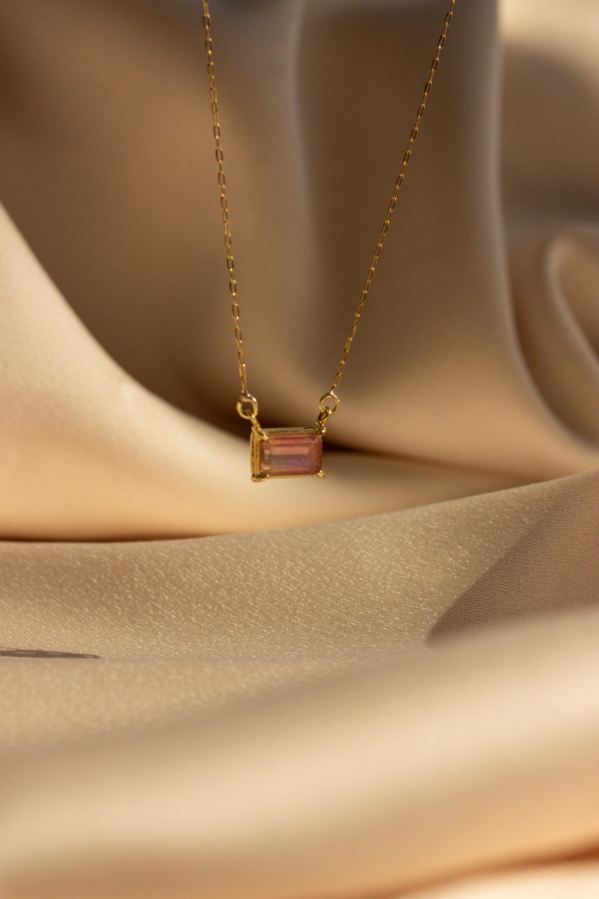 Colar Turmalina Bicolor | Ouro 18k