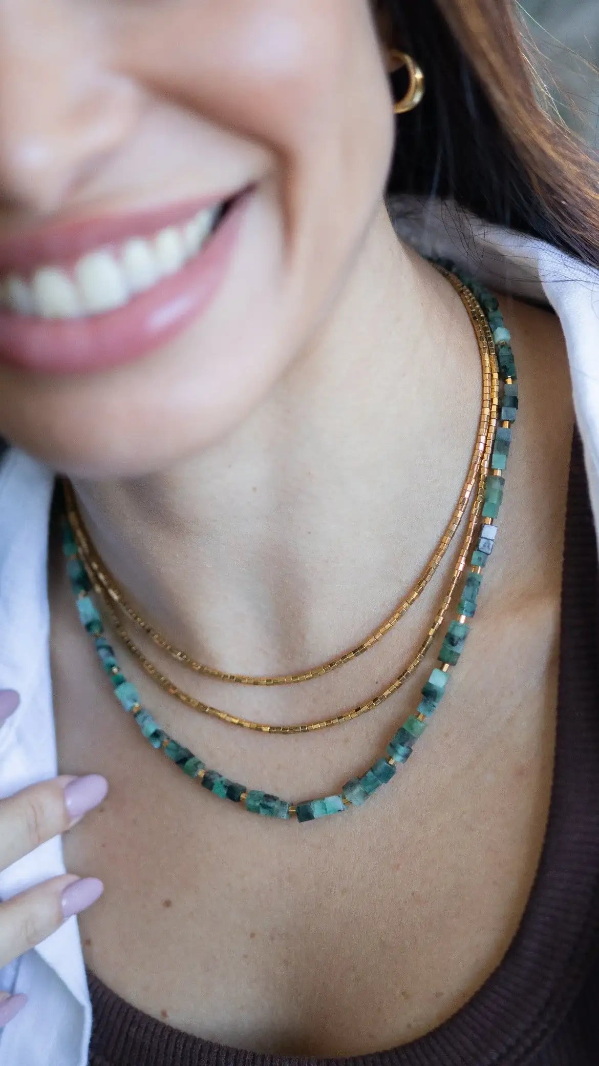 Colar Seiva | Esmeraldas | Ouro 18k