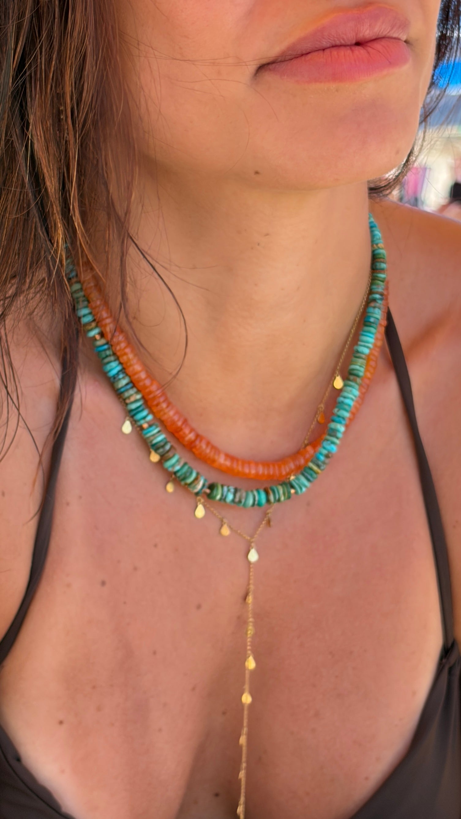 Colar Turquesa do Arizona| Linha Ouro 18k