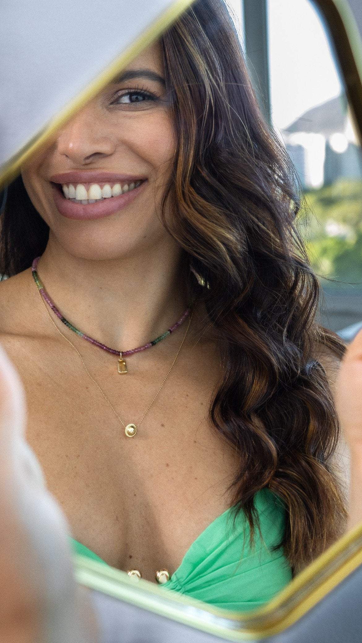 Colar Clarice | Turmalinas Melancia | ouro 18k
